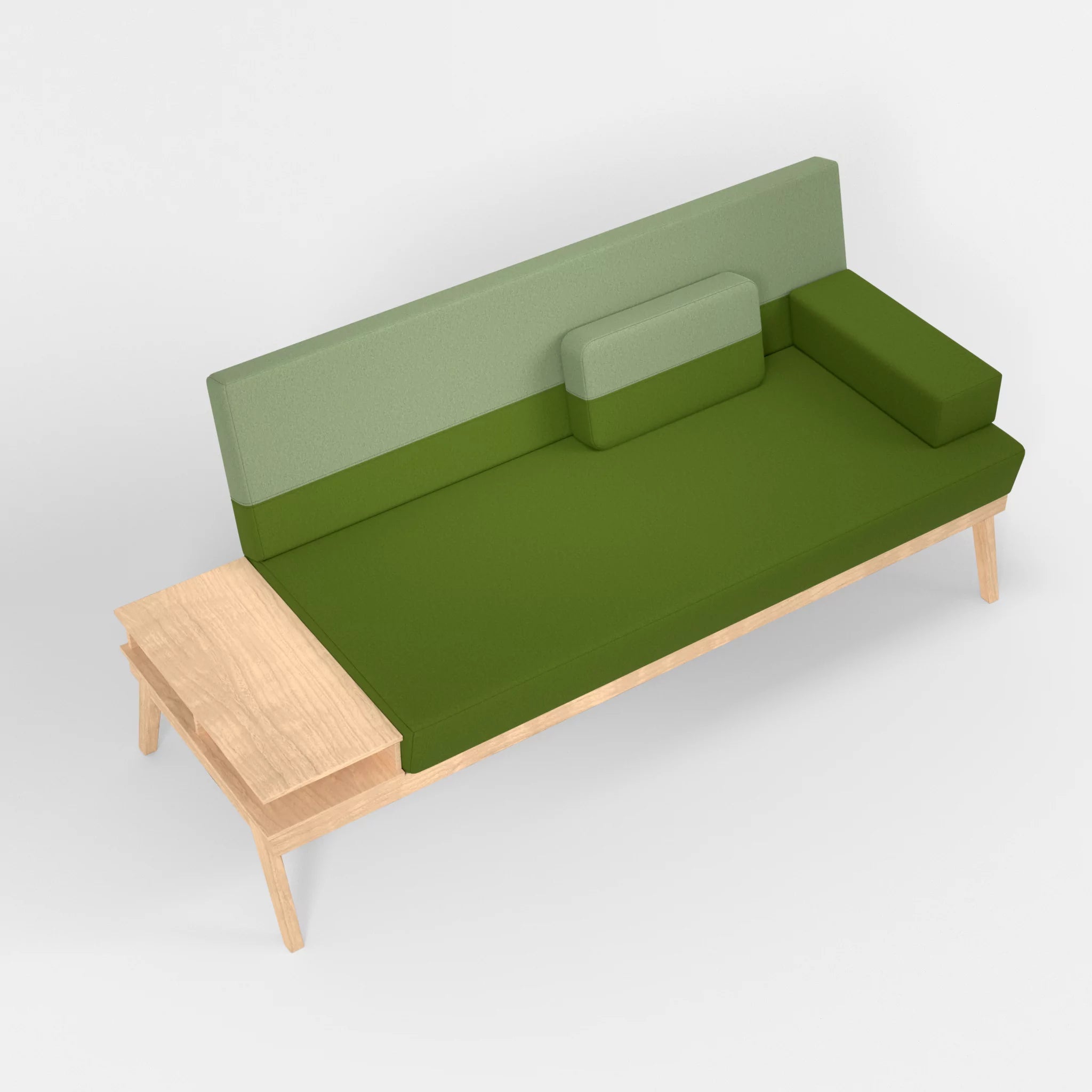 3er Sitzsofa Bauz mit Ablage links dama0027-dama0042 in Grün und Hellgrün von oben