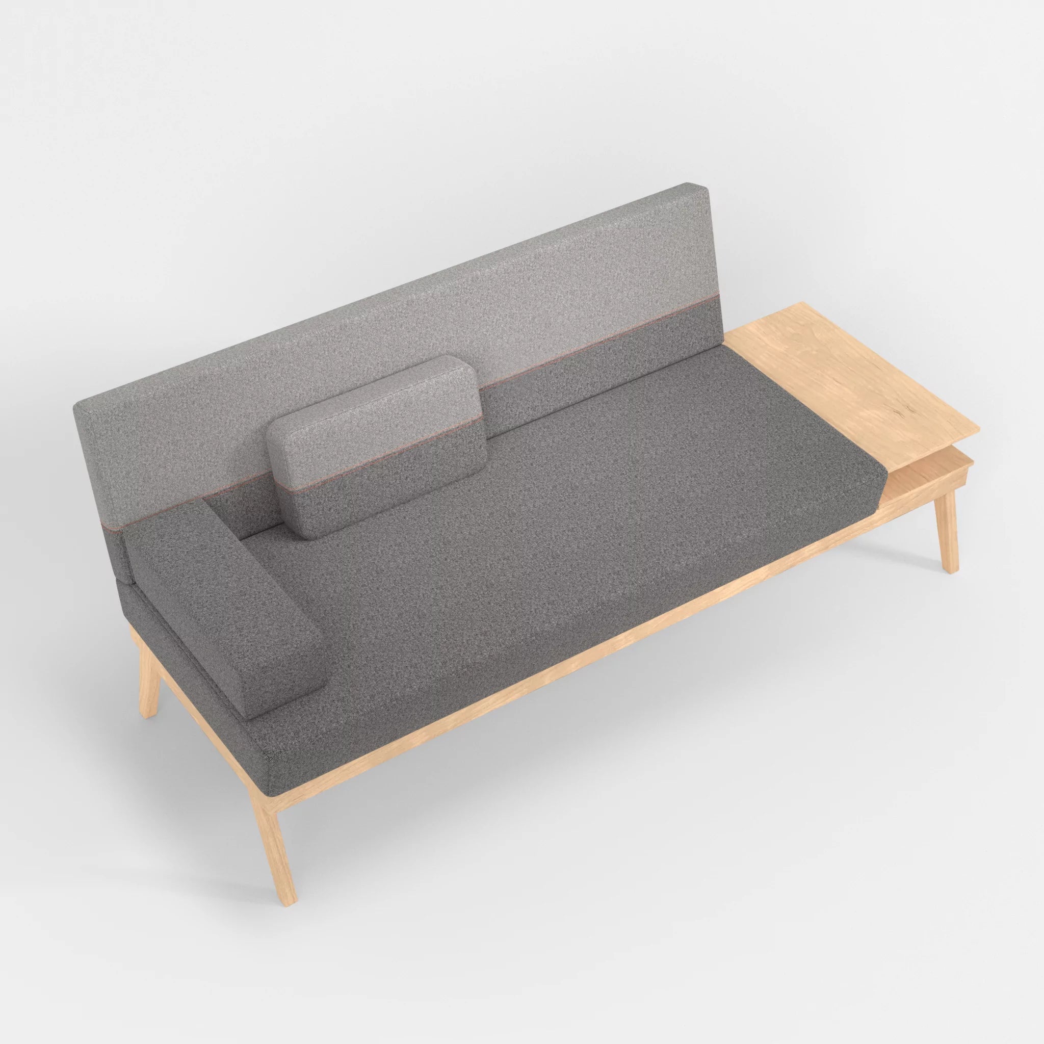 3er Sitzsofa Bauz mit Ablage rechts celia0218-celia0208 in Dunkelgrau und Mittelgrau von oben