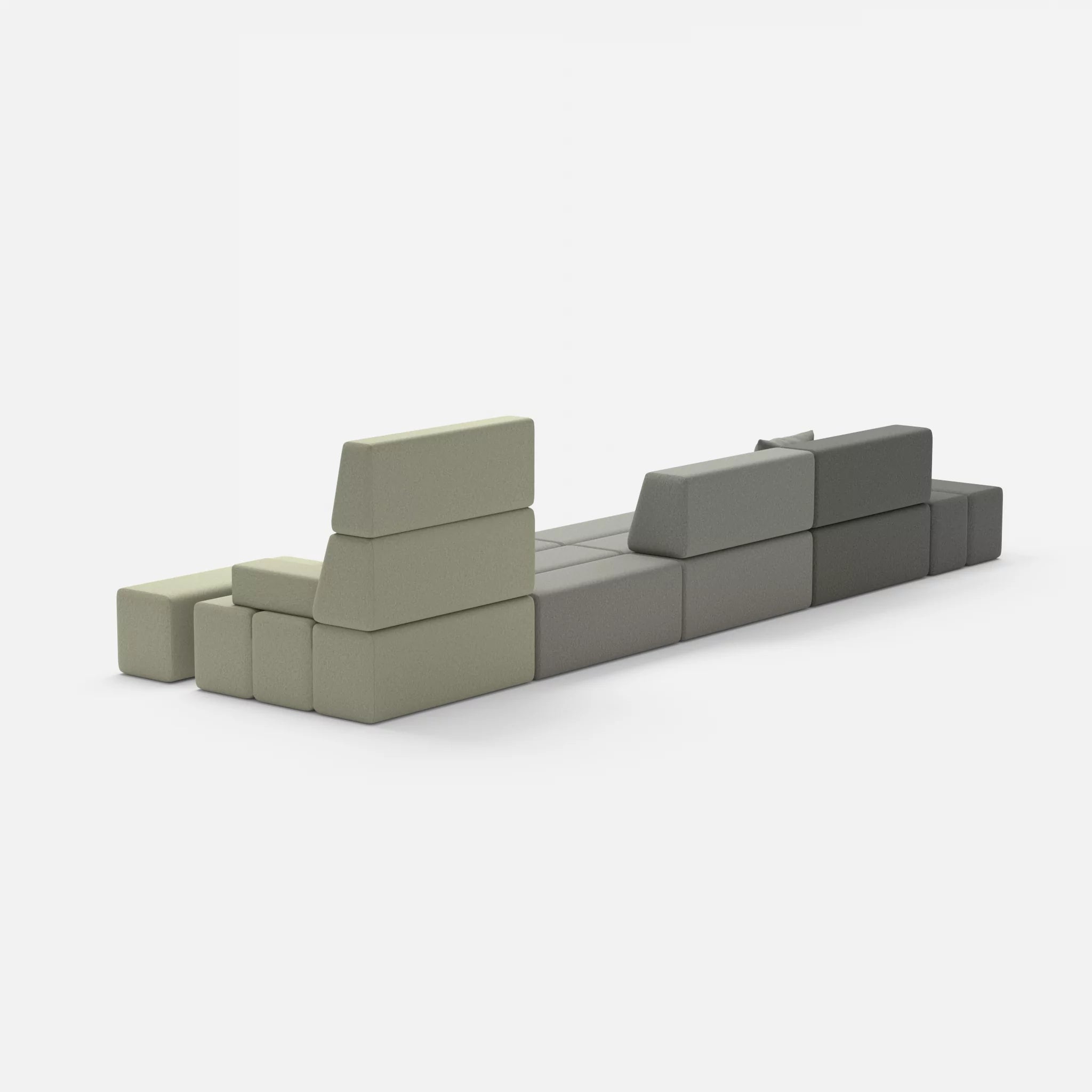 4 Sitzer Sofa Bricks 1 dama0004-dama0003 in Dunkelgrau und Mittelgrau von hinten