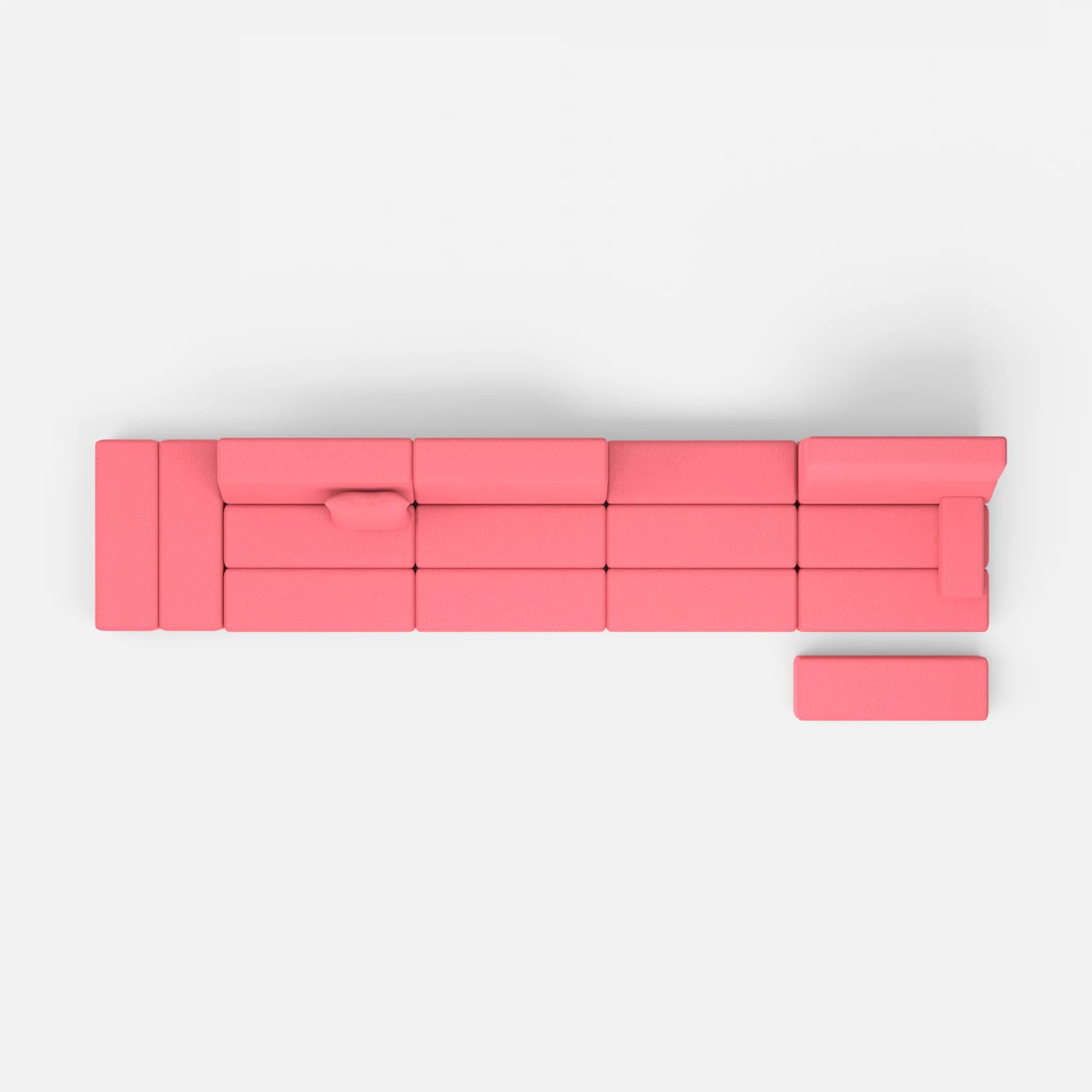 4 Sitzer Sofa Bricks 1 dama0083 in Pink von oben
