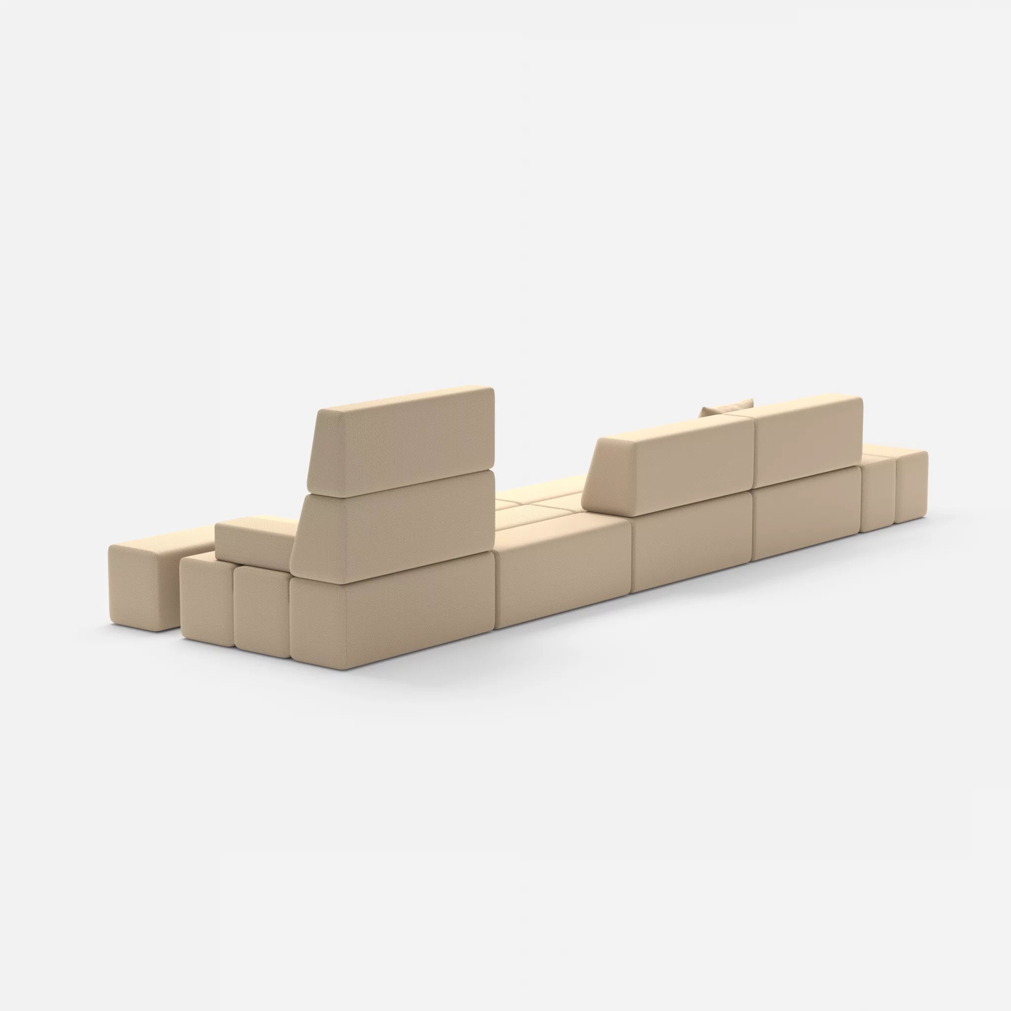 4 Sitzer Sofa Bricks 1 novumcocos in Hellbraun von hinten