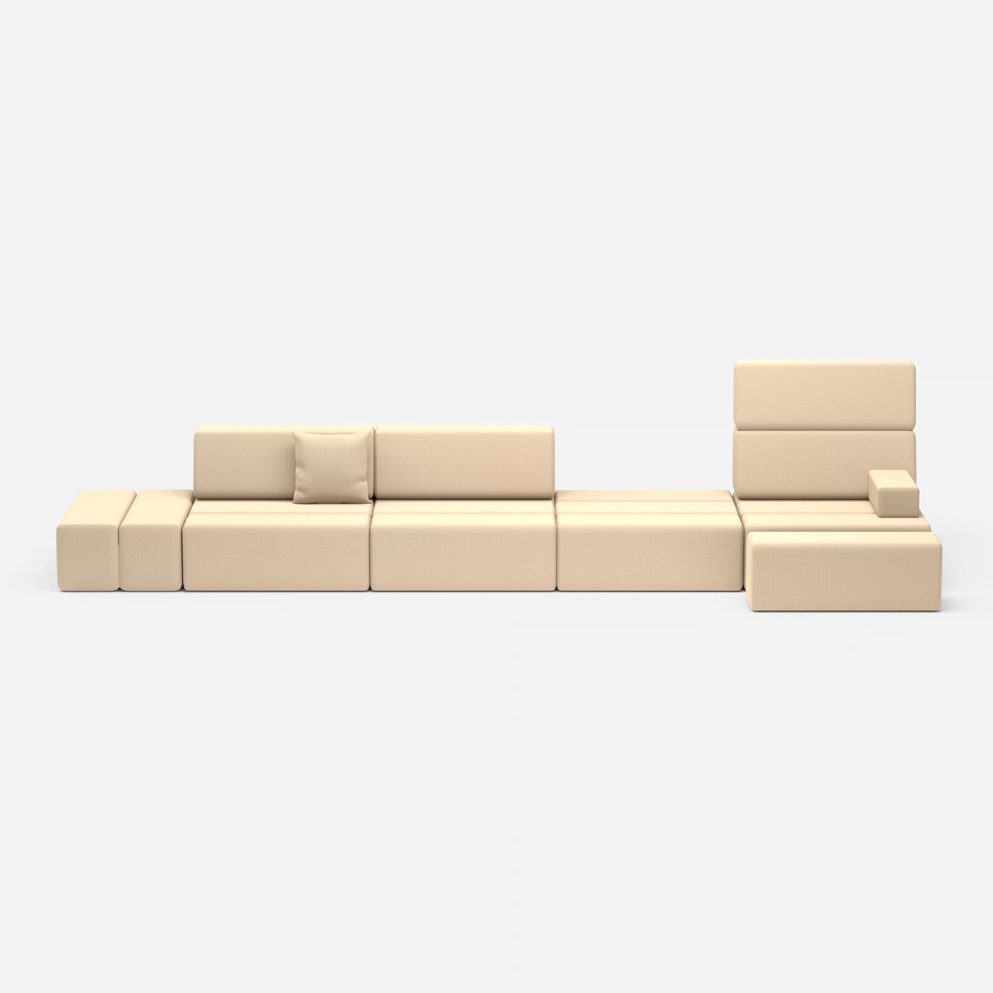 4 Sitzer Sofa Bricks 1 novumcocos in Hellbraun von vorne