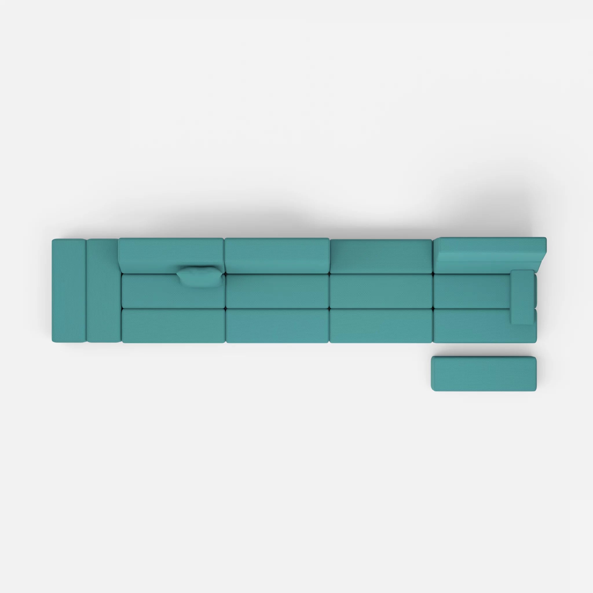 4 Sitzer Sofa Bricks 1 novumprisma in Türkis von oben