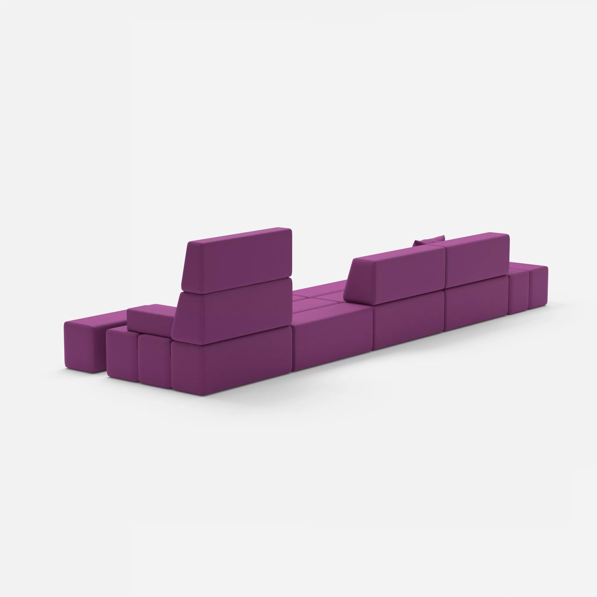 4 Sitzer Sofa Bricks 1 novumviola in Violett von hinten