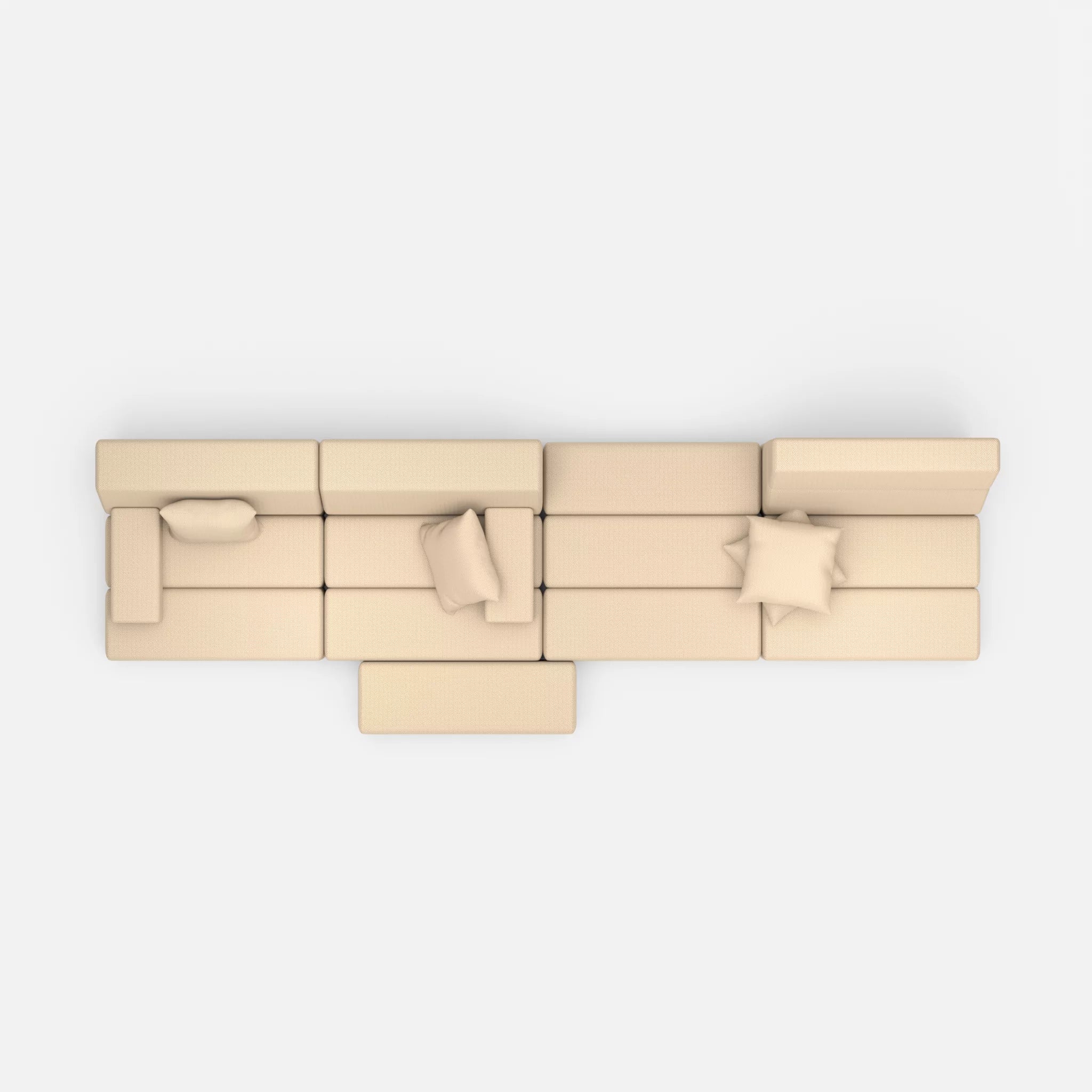 4 Sitzer Sofa Bricks 3 novumcocos in Hellbraun von oben