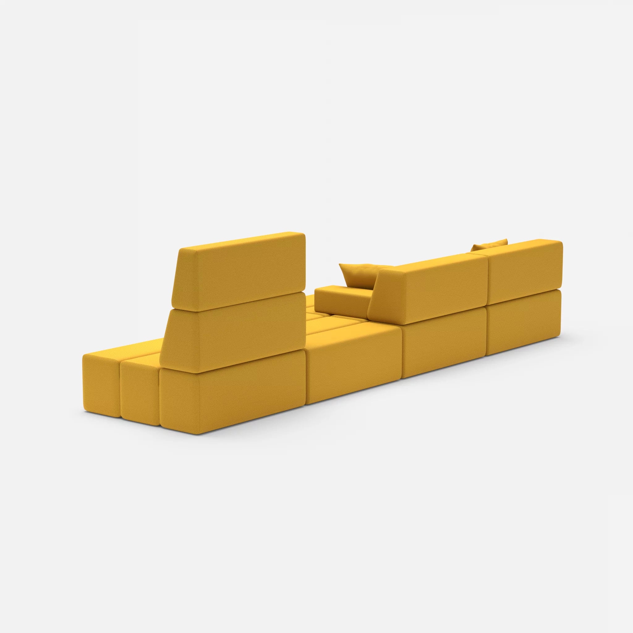 4 Sitzer Sofa Bricks 3 novumcurry in Curry von hinten