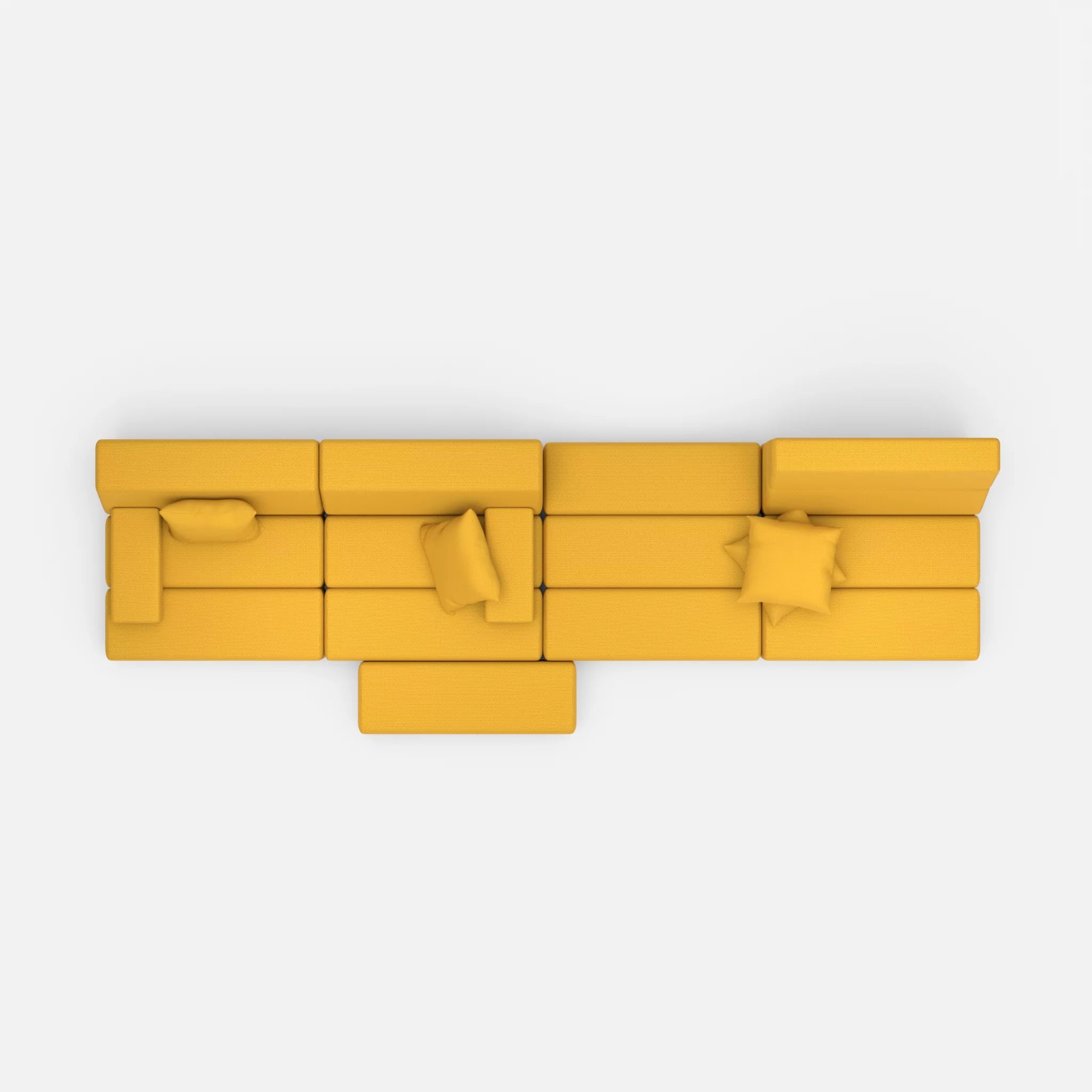 4 Sitzer Sofa Bricks 3 novumcurry in Curry von oben