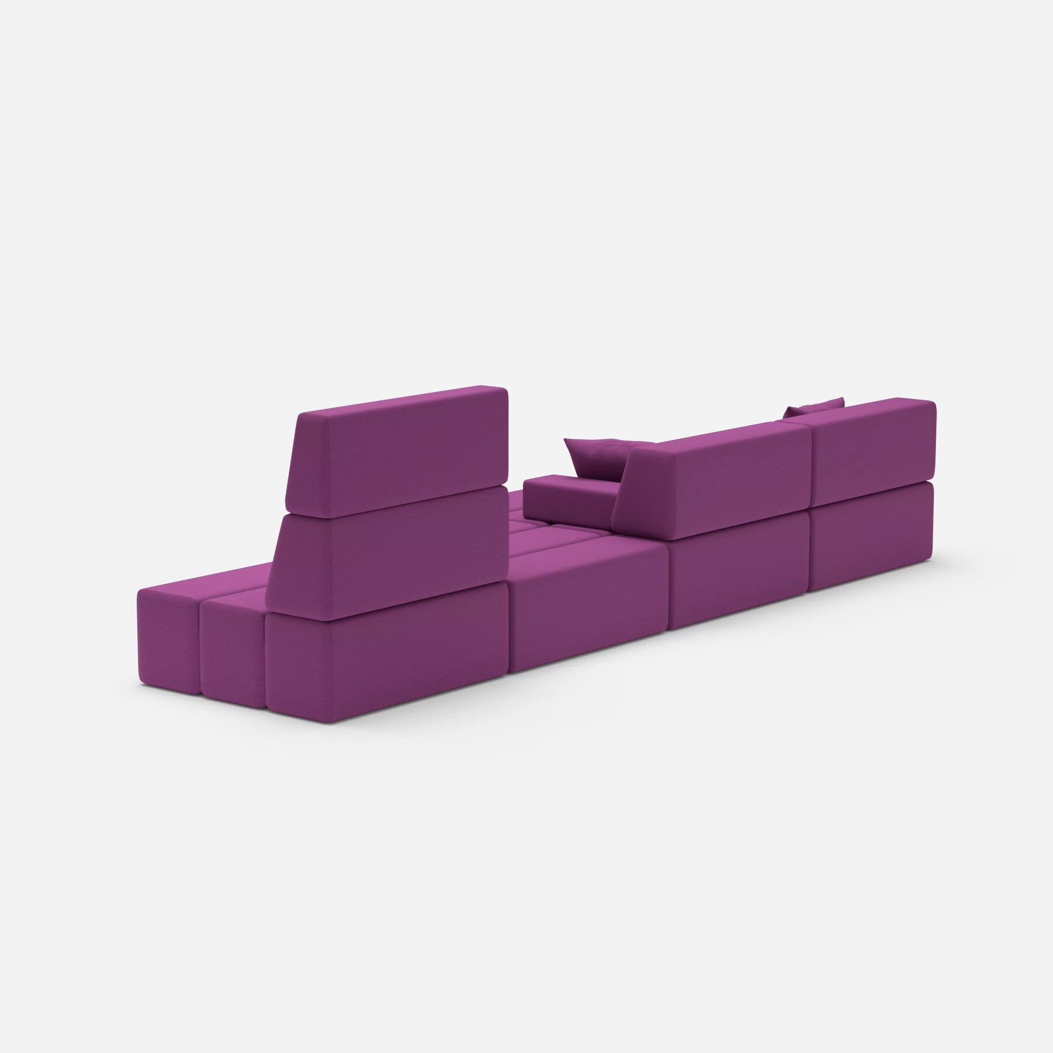 4 Sitzer Sofa Bricks 3 novumviola in Violett von hinten