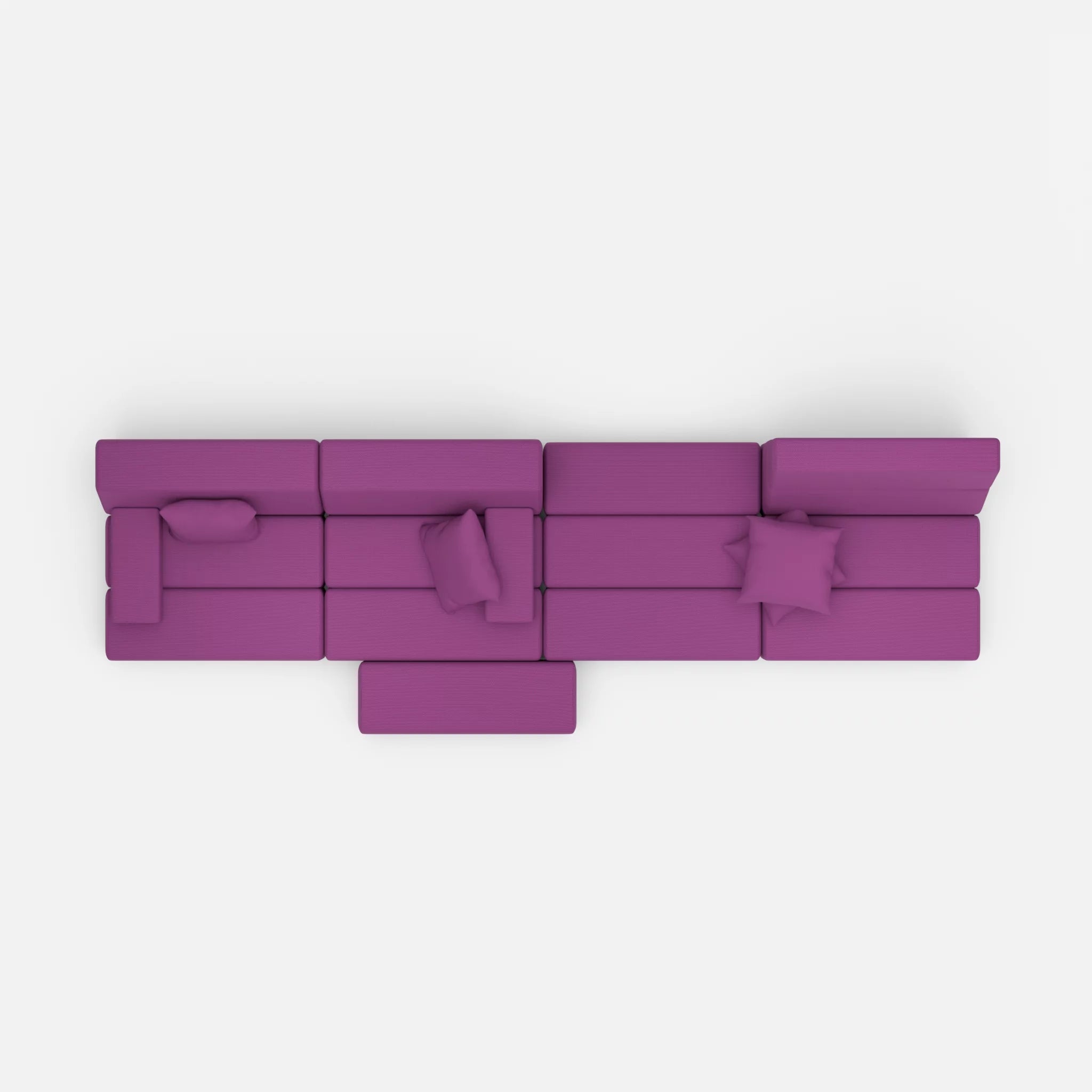 4 Sitzer Sofa Bricks 3 novumviola in Violett von oben