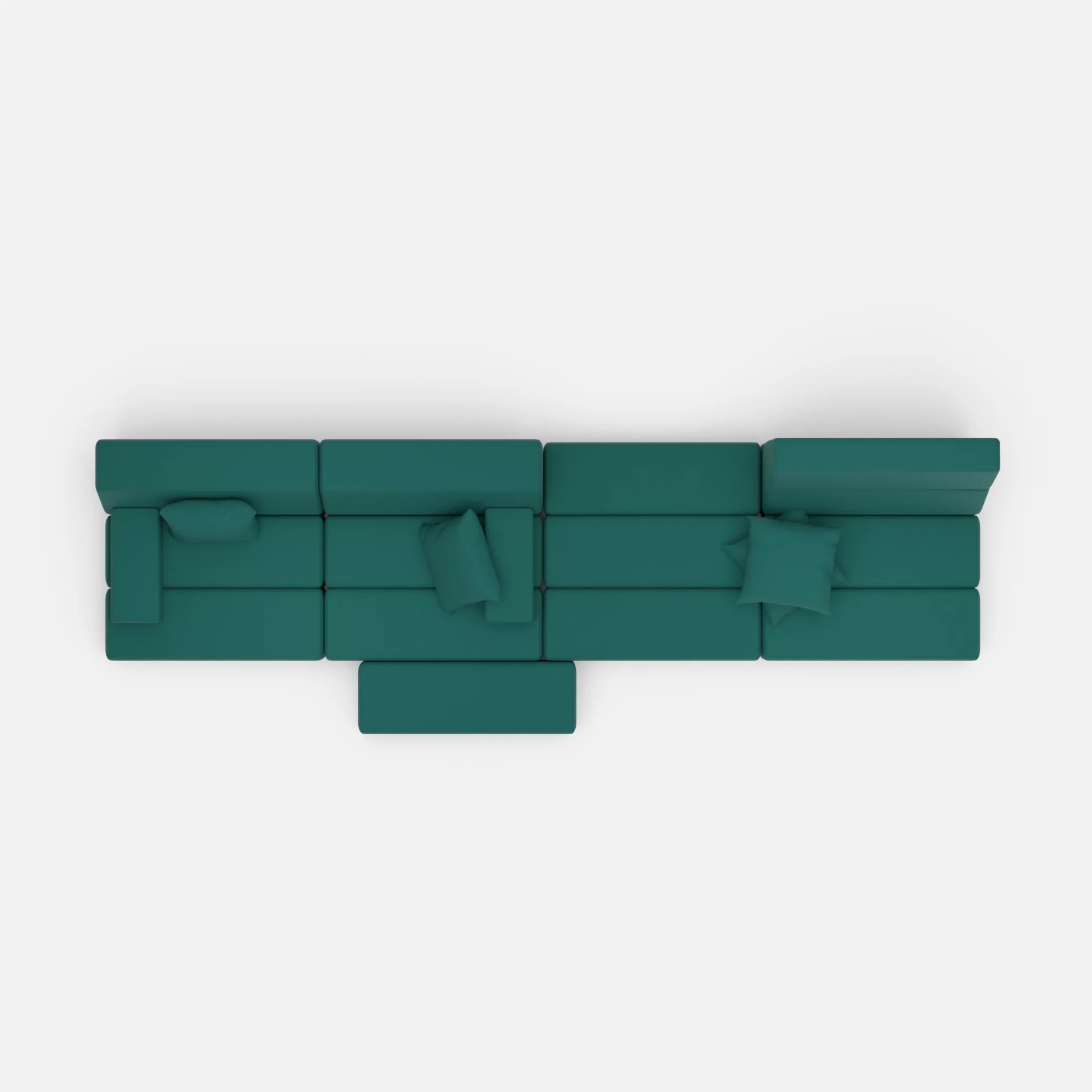 4 Sitzer Sofa Bricks 3 radio6015 in Türkis von oben