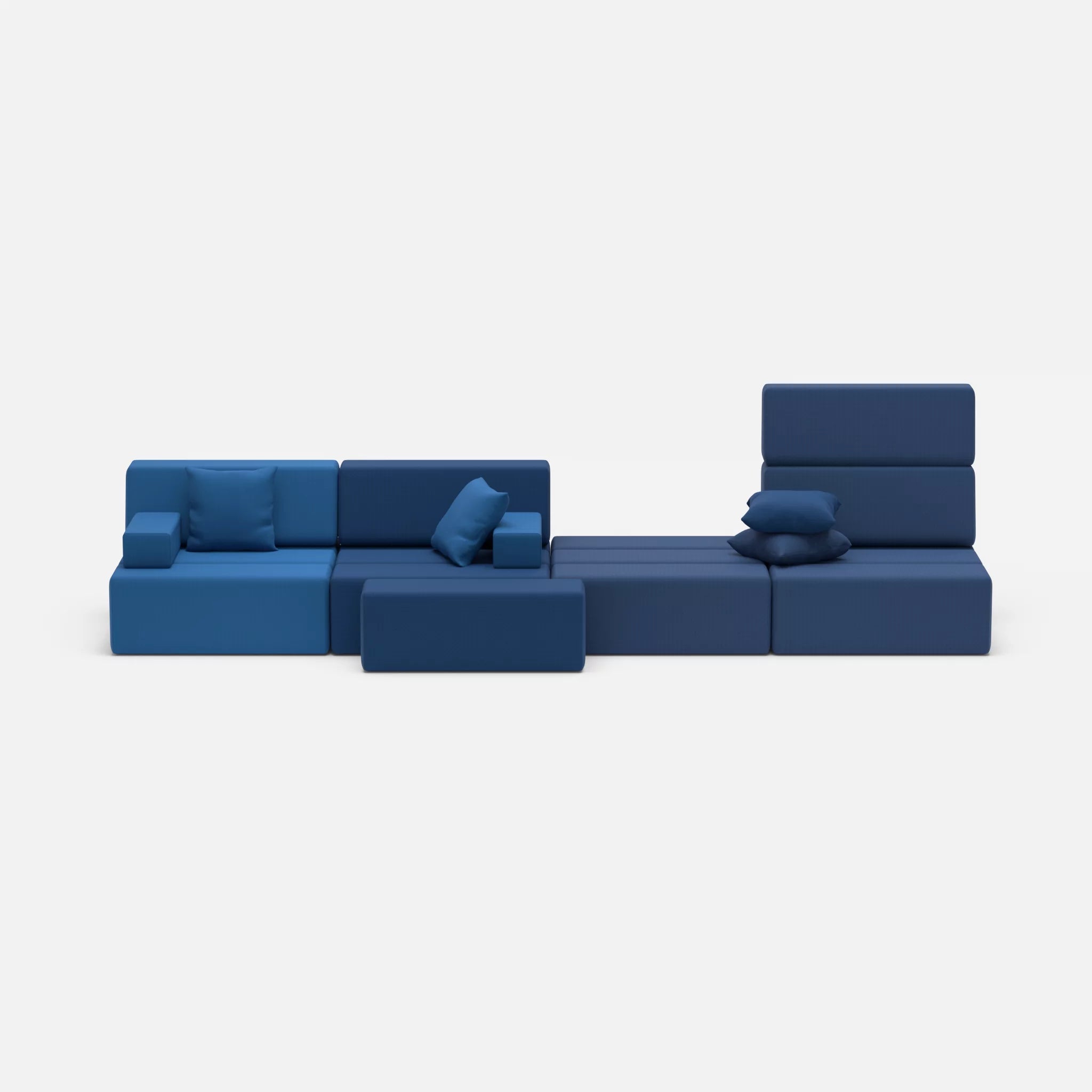 4 Sitzer Sofa Bricks 3 radio6075-radio6598 in Blau und Navy von vorne