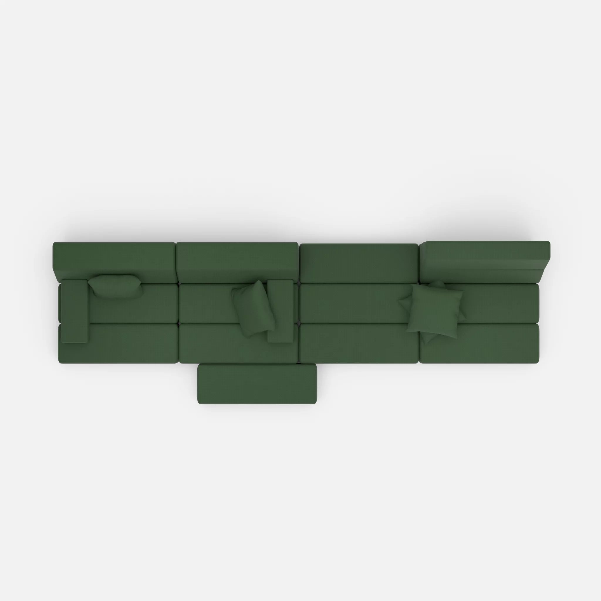4 Sitzer Sofa Bricks 3 radio7036 in Olive von oben
