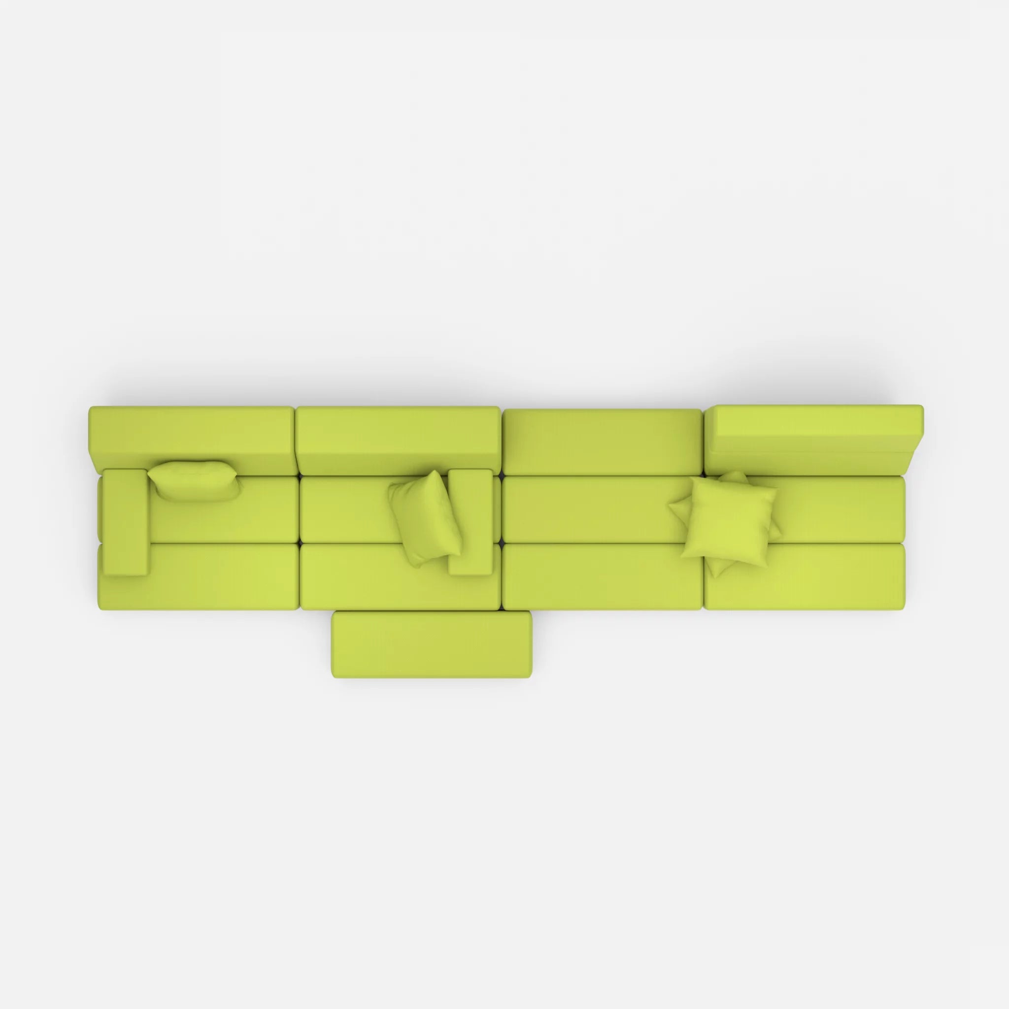 4 Sitzer Sofa Bricks 3 radio7041 in Hellgrün von oben