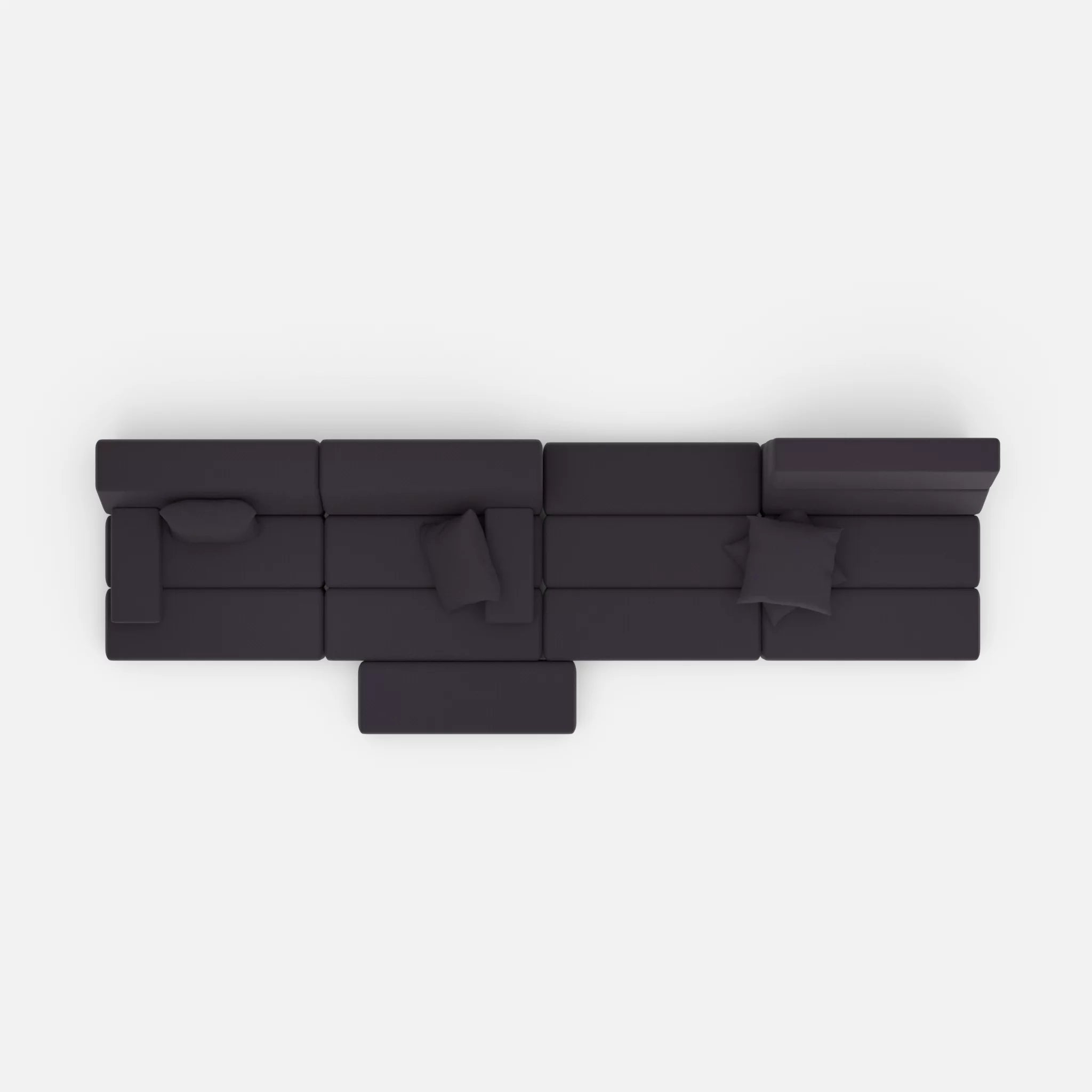 4 Sitzer Sofa Bricks 3 radio8517 in Anthrazit von oben