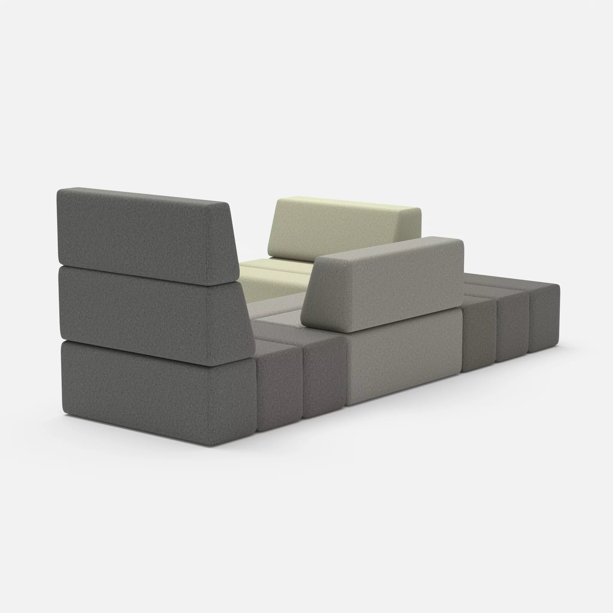 Ecksofa Bricks 1 dama0004-dama0003 in Dunkelgrau und Mittelgrau von hinten