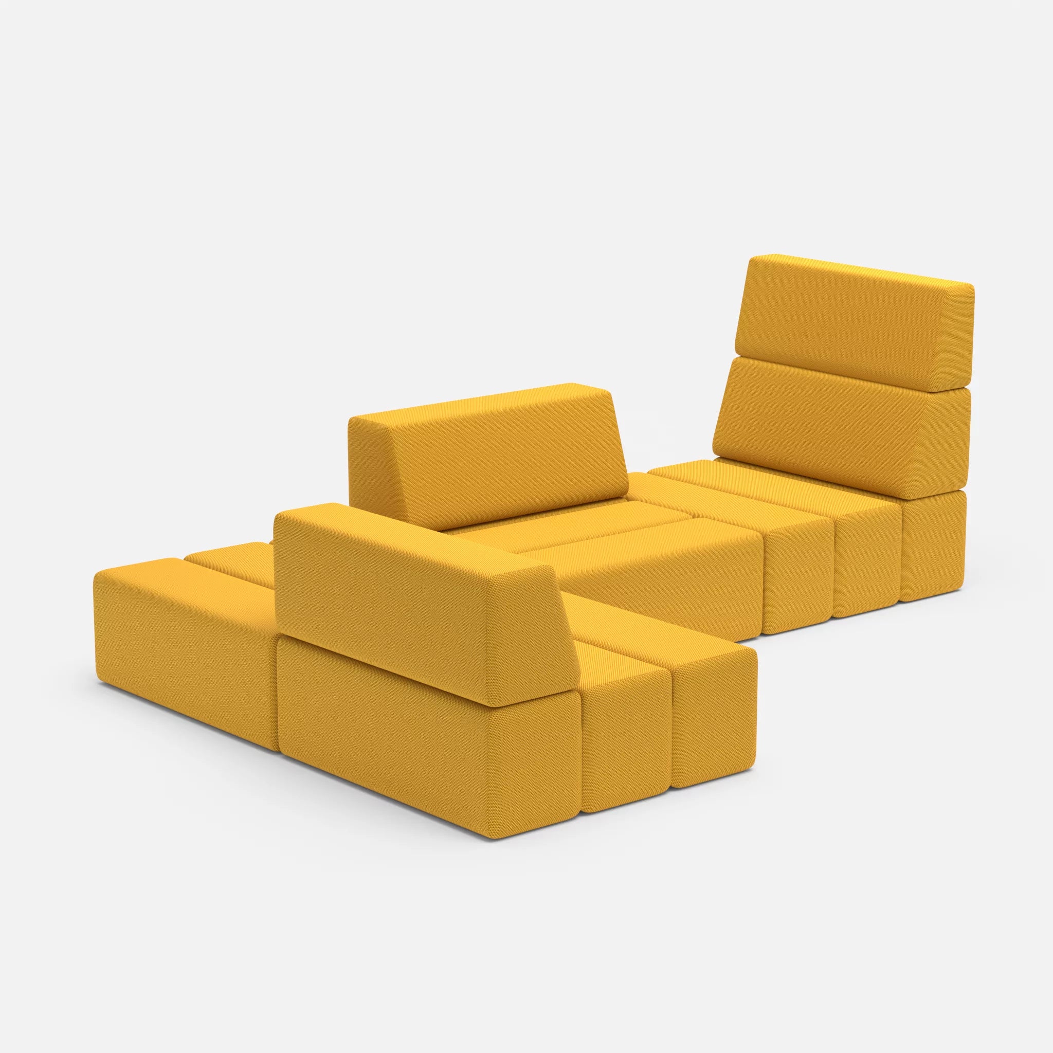 Ecksofa Bricks 1 novumcurry in Curry von der Seite