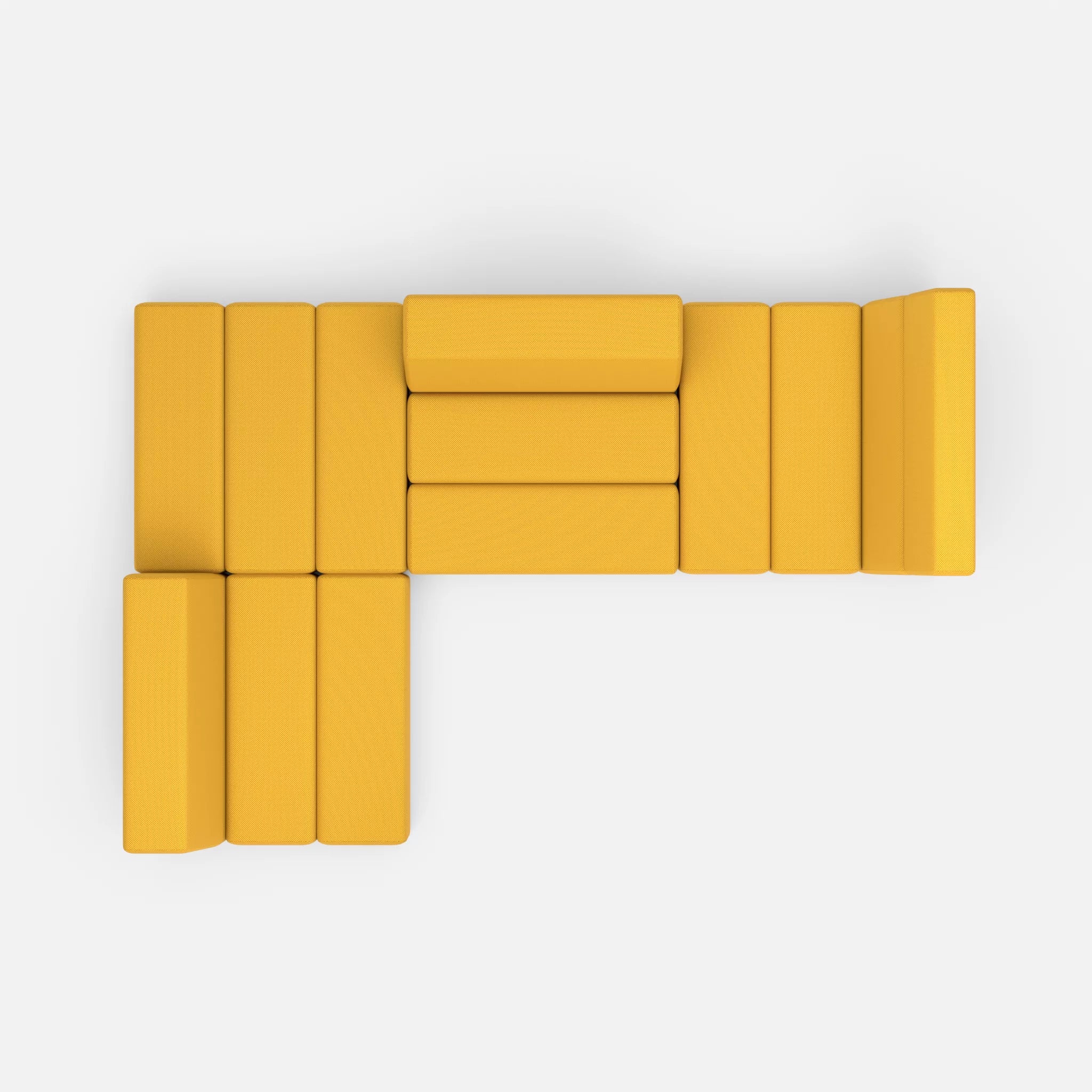 Ecksofa Bricks 1 novumcurry in Curry von oben