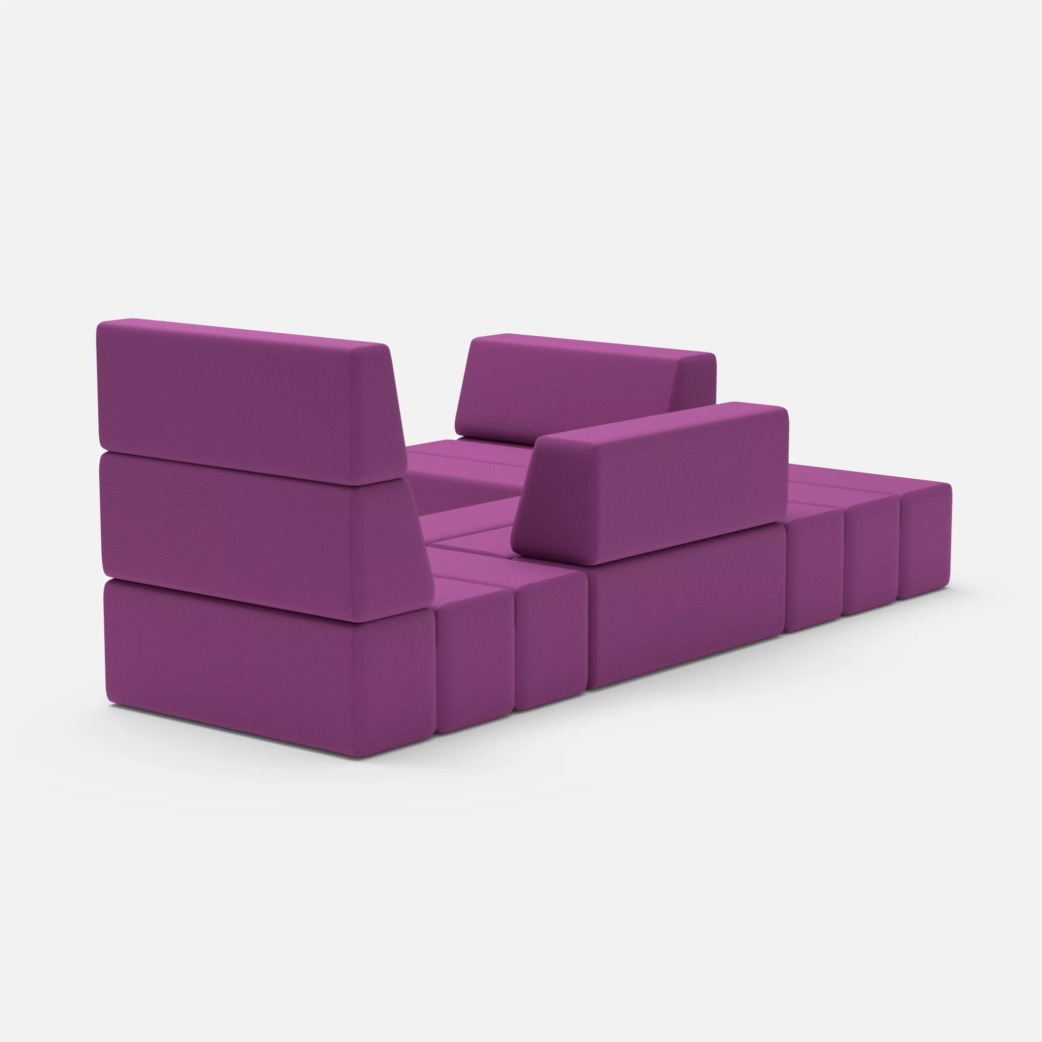 Ecksofa Bricks 1 novumviola in Violett von hinten