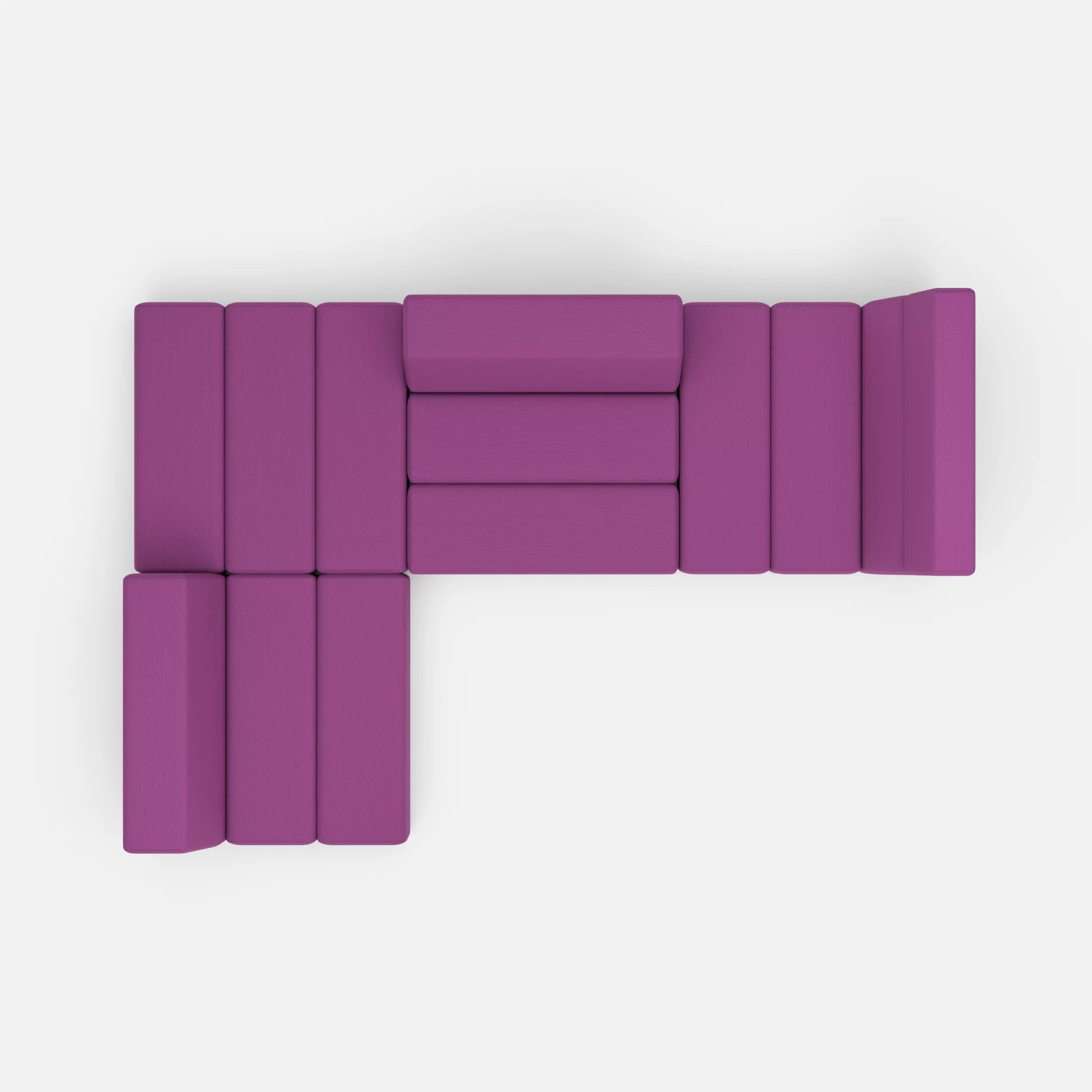 Ecksofa Bricks 1 novumviola in Violett von oben