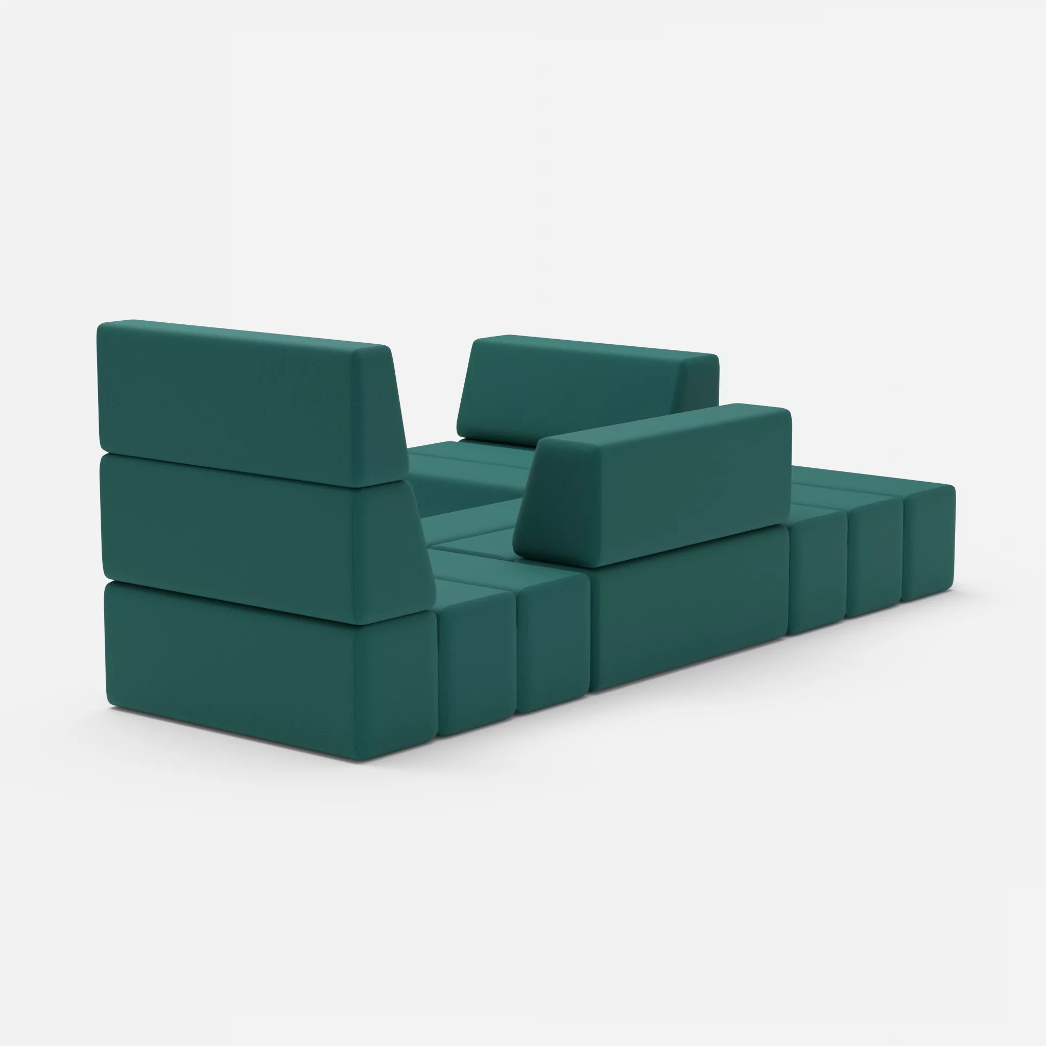 Ecksofa Bricks 1 radio6015 in Türkis von hinten