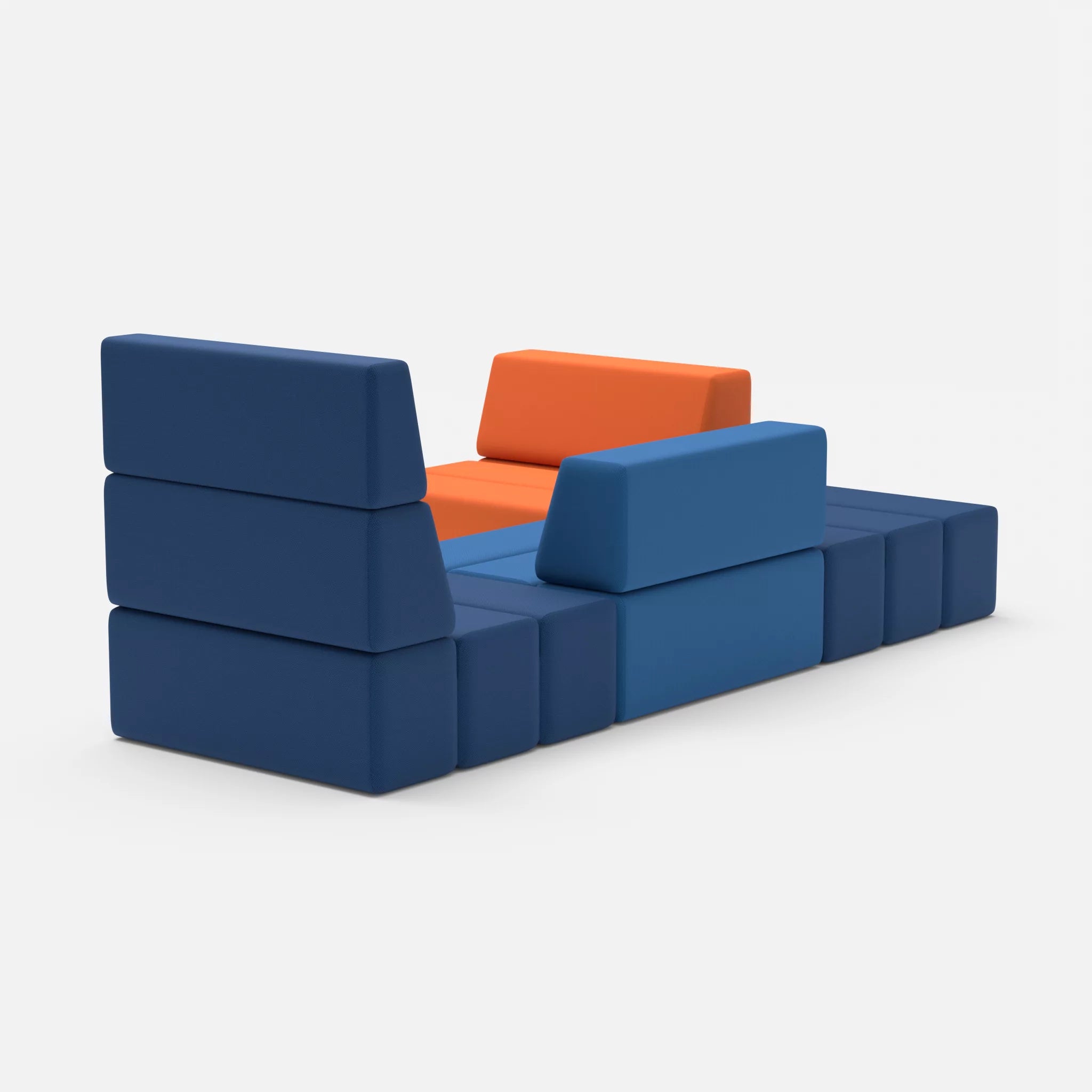 Ecksofa Bricks 1 radio6512-radio6075 in Dunkelblau und Blau von hinten