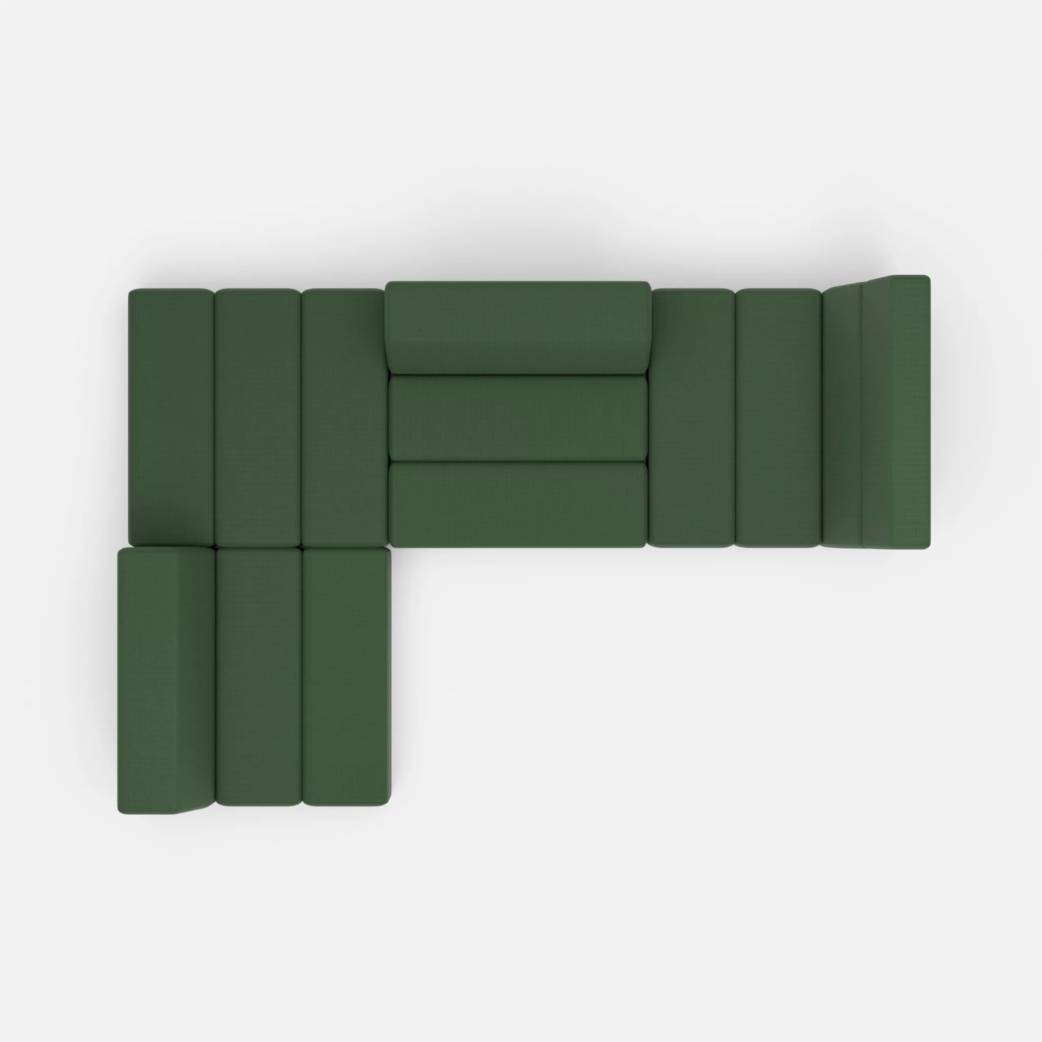 Ecksofa Bricks 1 radio7036 in Olive von oben