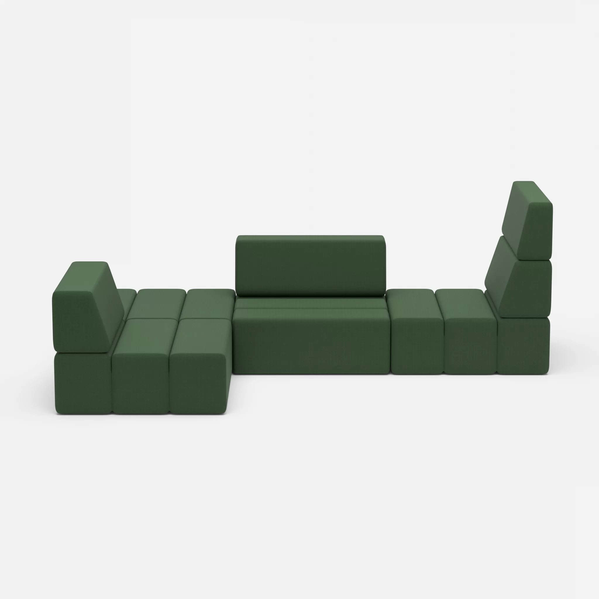 Ecksofa Bricks 1 radio7036 in Olive von vorne