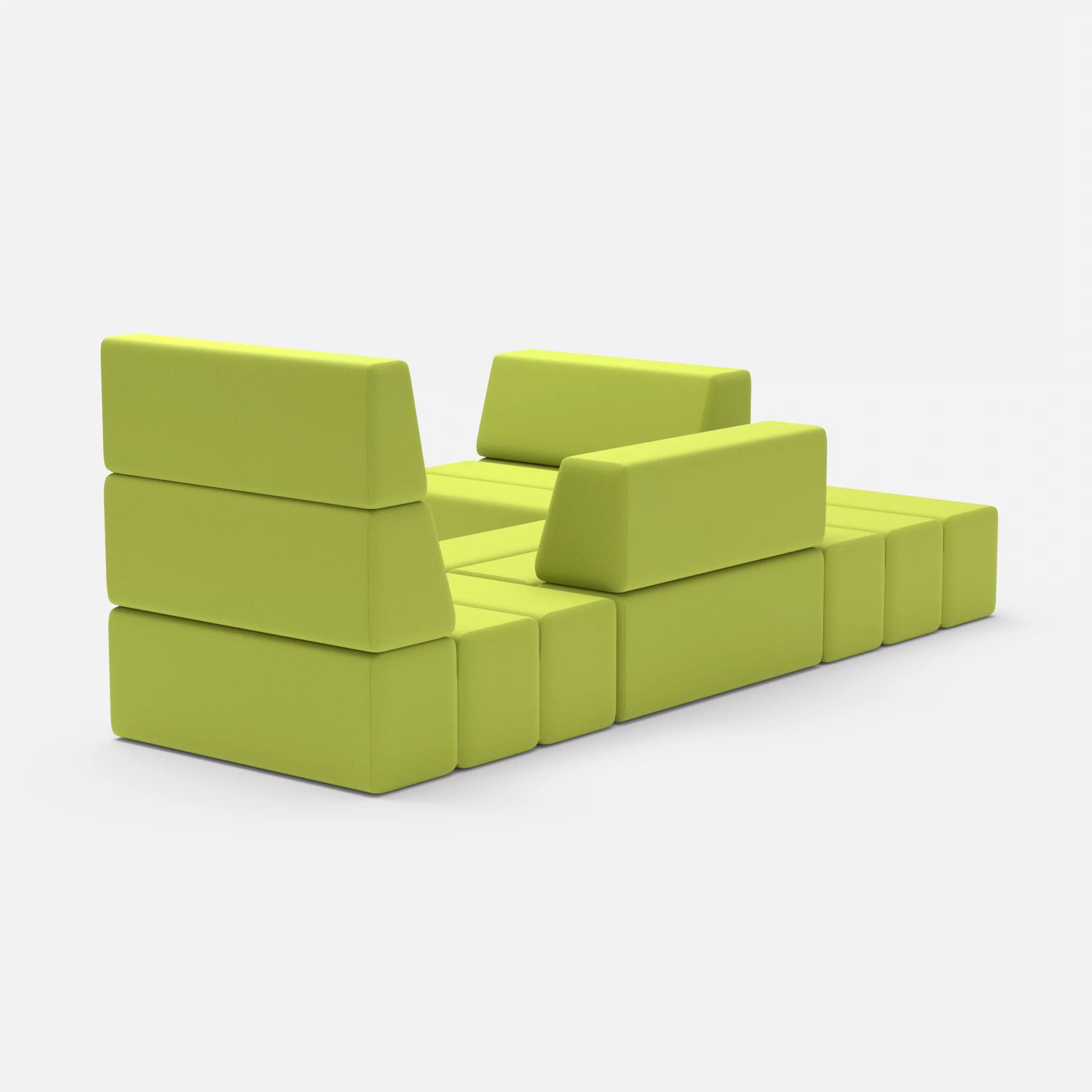 Ecksofa Bricks 1 radio7041 in Hellgrün von hinten