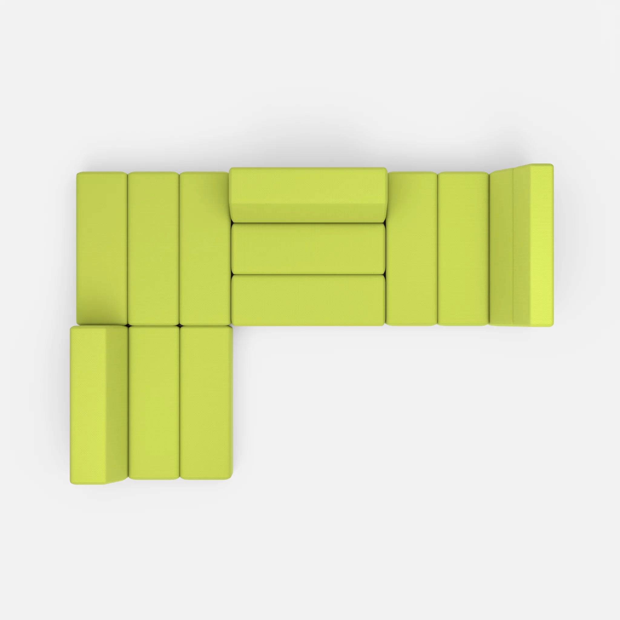 Ecksofa Bricks 1 radio7041 in Hellgrün von oben
