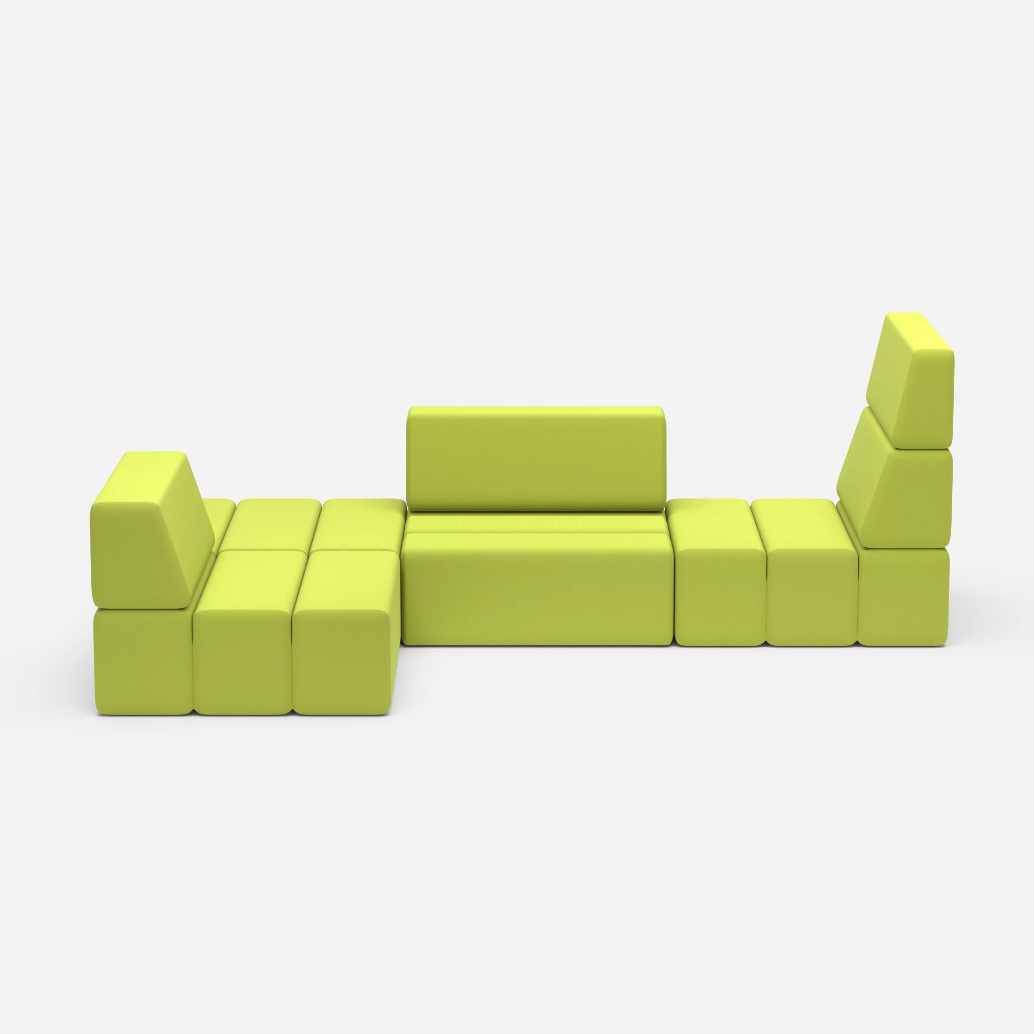 Ecksofa Bricks 1 radio7041 in Hellgrün von vorne