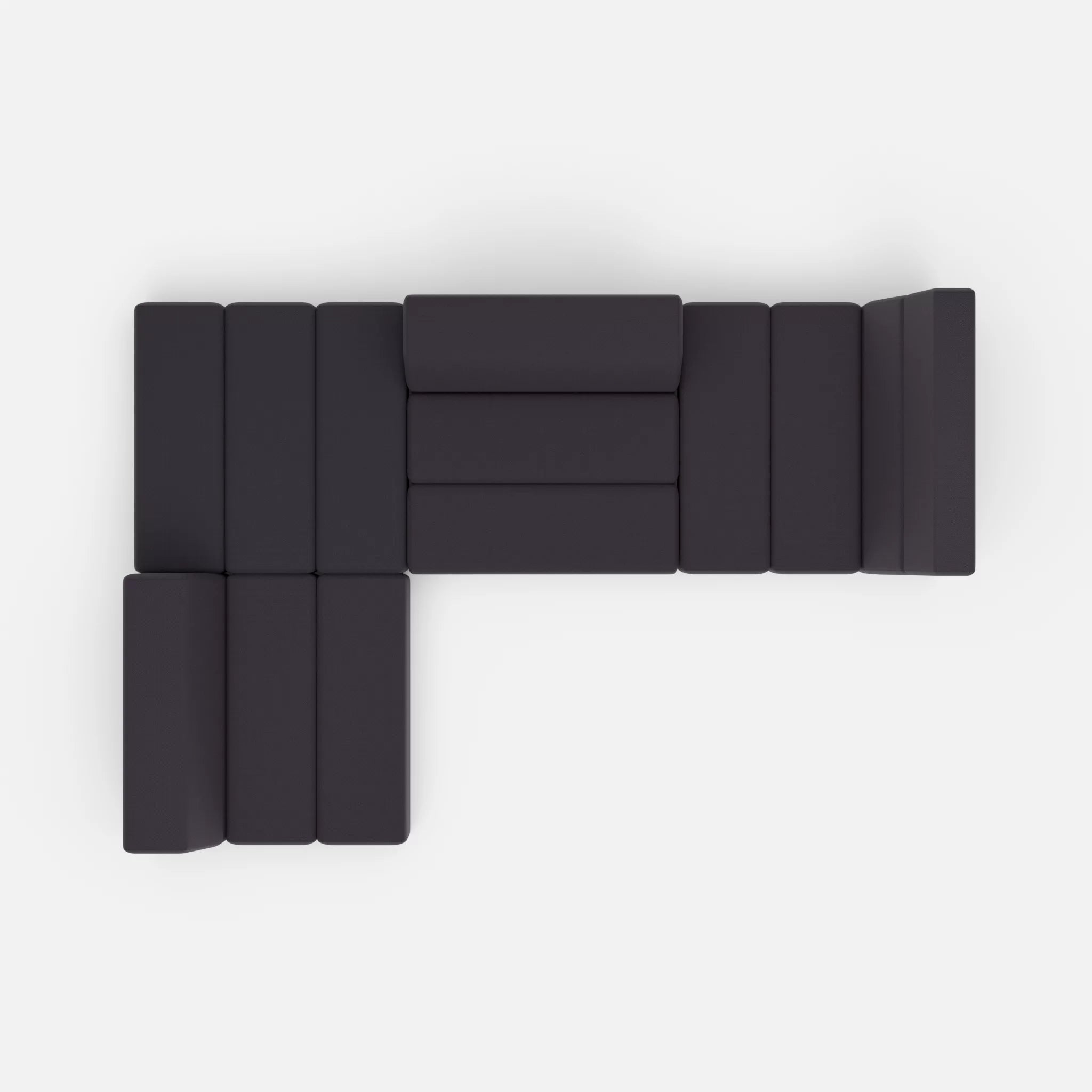 Ecksofa Bricks 1 radio8517 in Anthrazit von oben