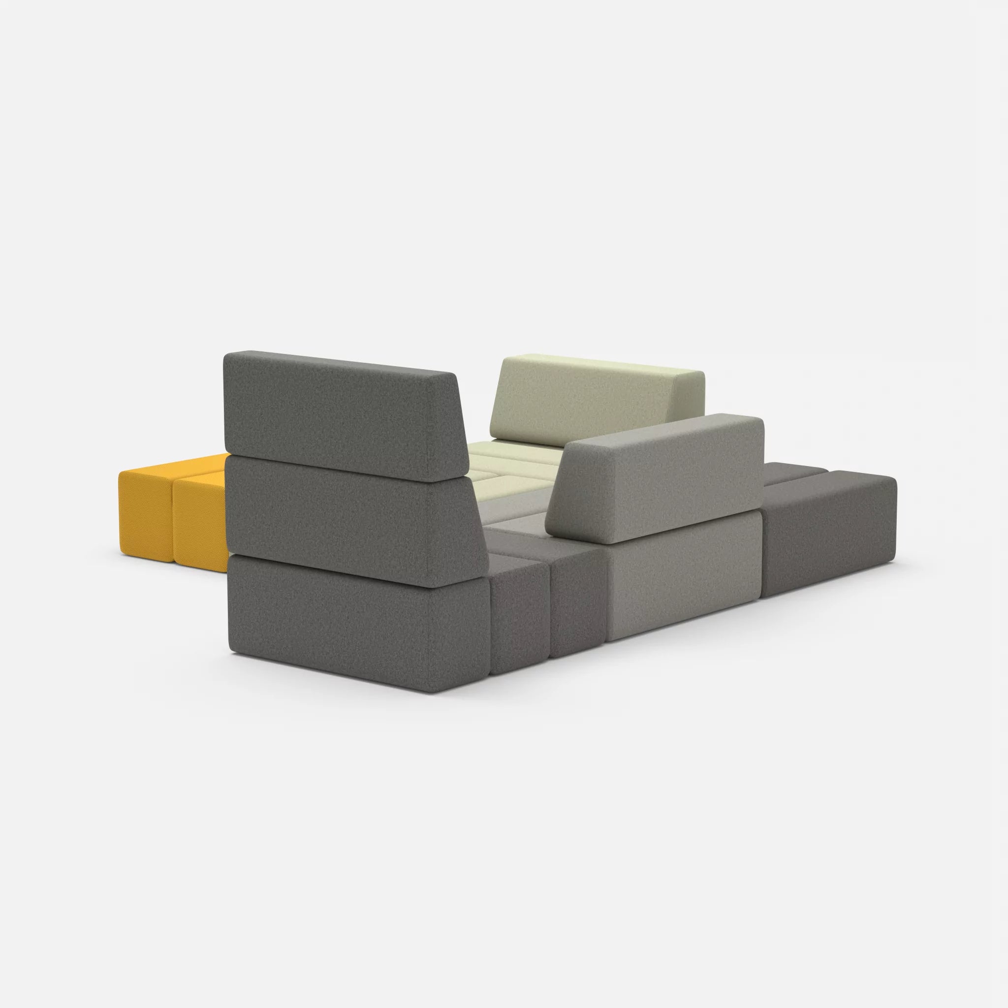 Ecksofa Bricks 3 dama0004-dama0003 in Dunkelgrau und Mittelgrau von hinten