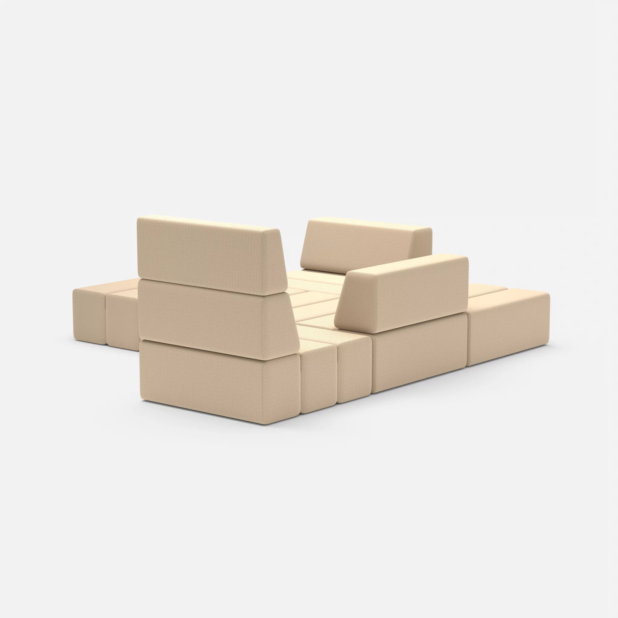 Ecksofa Bricks 3 novumcocos in Hellbraun von hinten