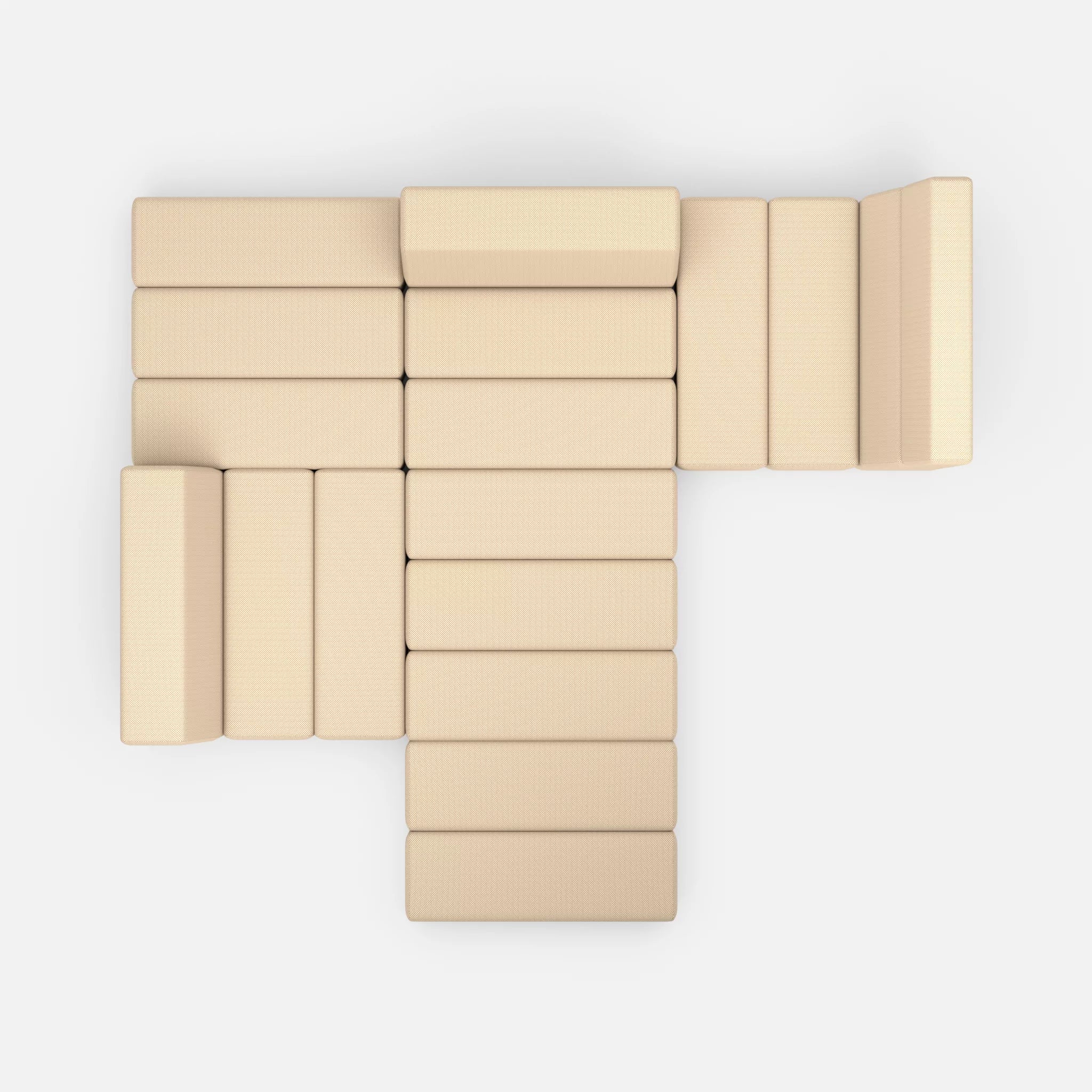 Ecksofa Bricks 3 novumcocos in Hellbraun von oben