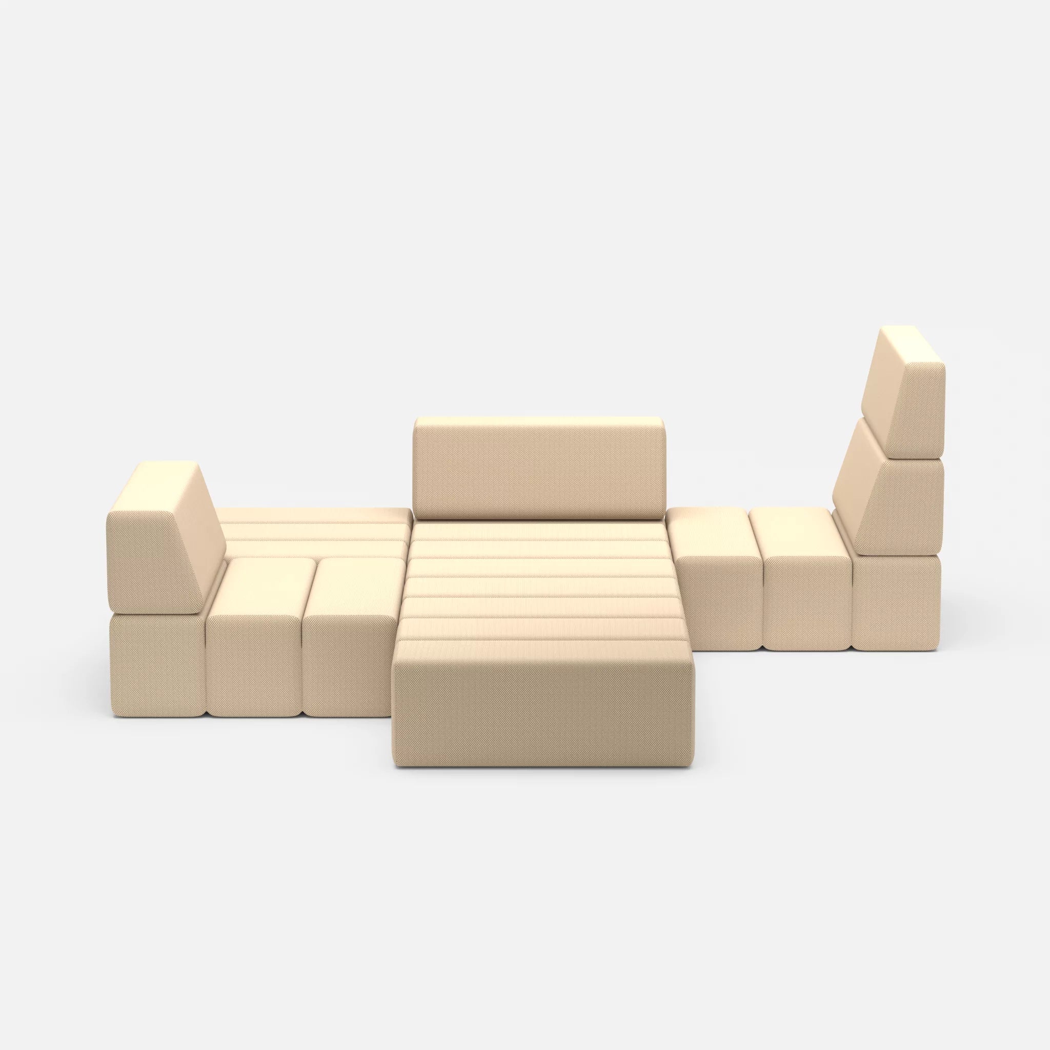 Ecksofa Bricks 3 novumcocos in Hellbraun von vorne