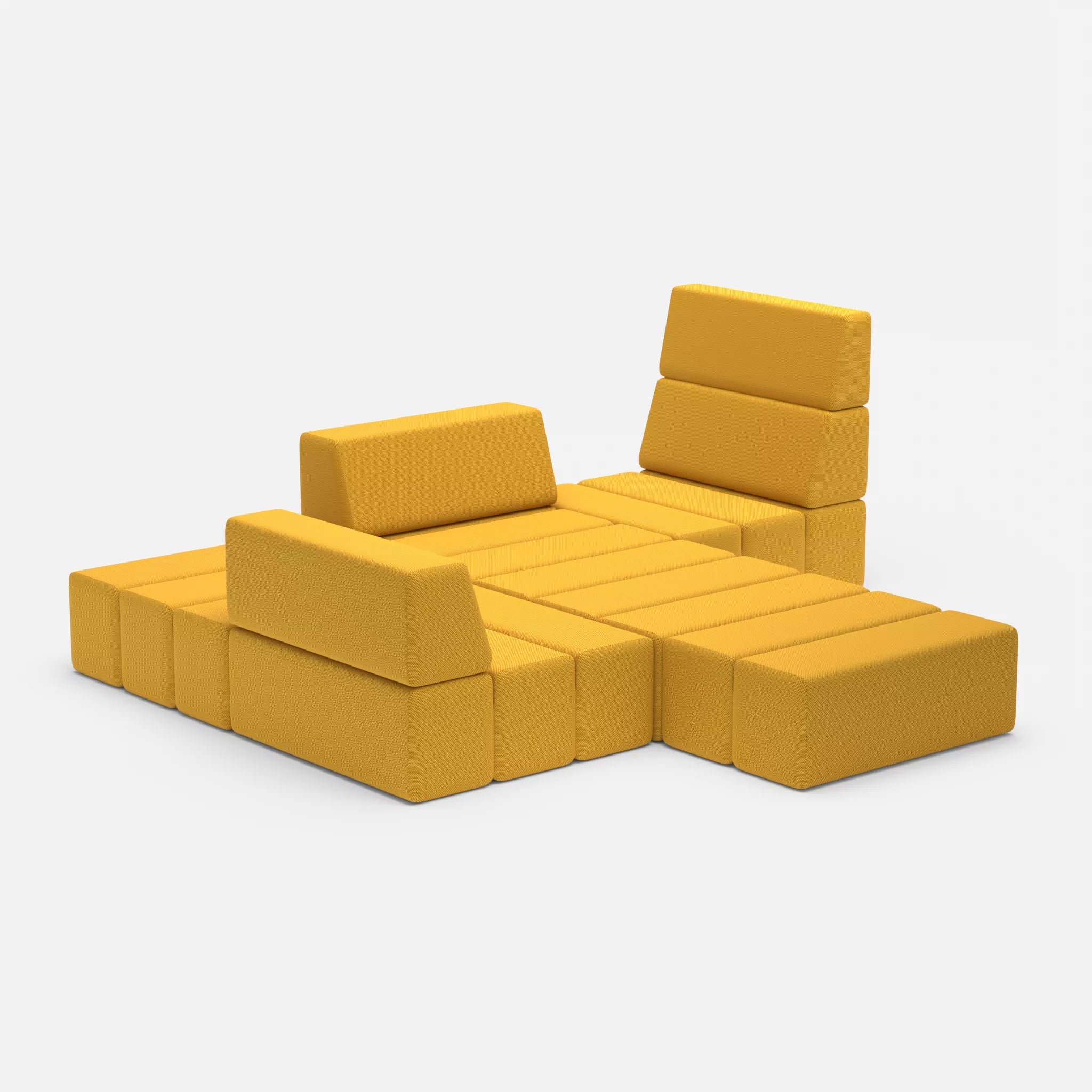 Ecksofa Bricks 3 novumcurry in Curry von der Seite