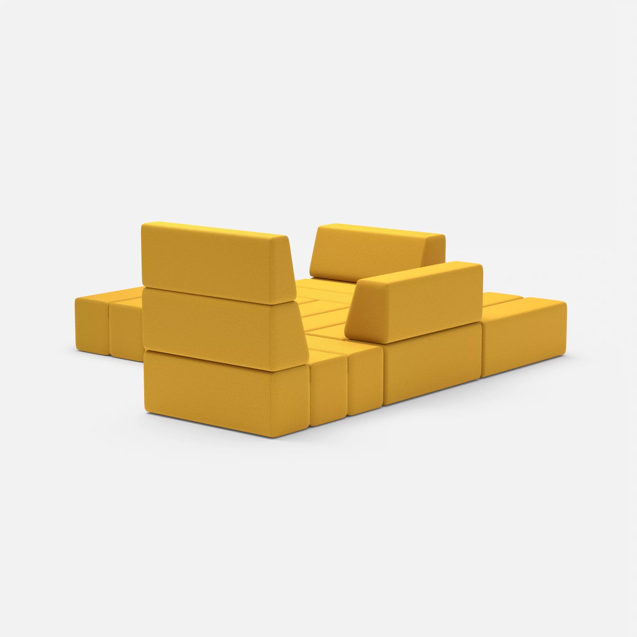 Ecksofa Bricks 3 novumcurry in Curry von hinten