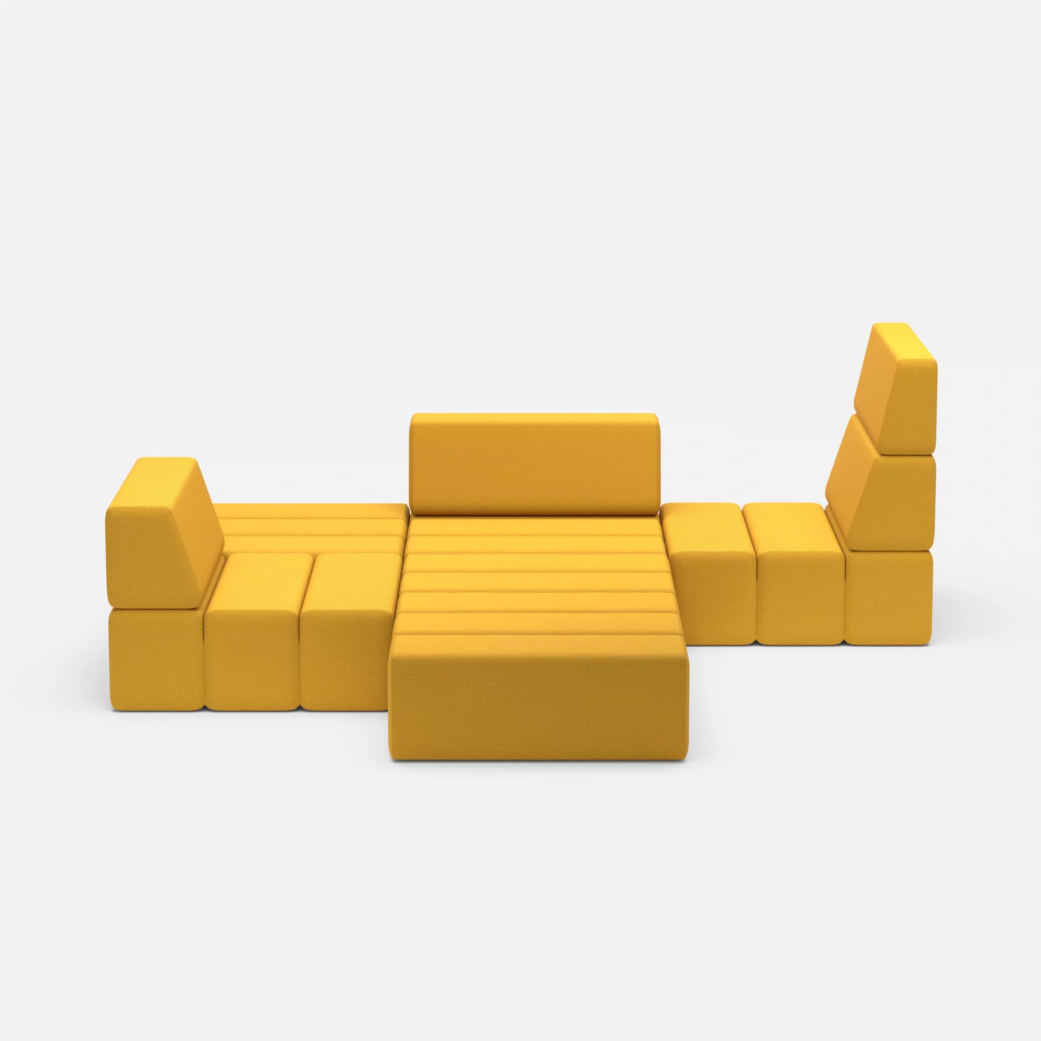 Ecksofa Bricks 3 novumcurry in Curry von vorne