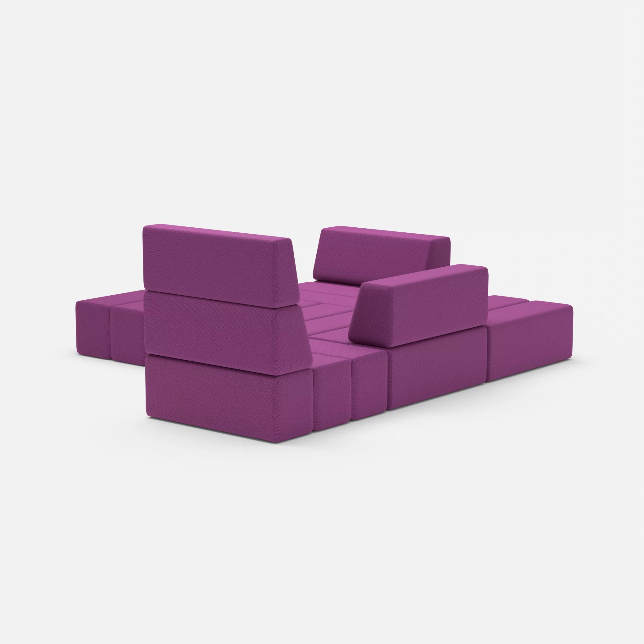Ecksofa Bricks 3 novumviola in Violett von hinten