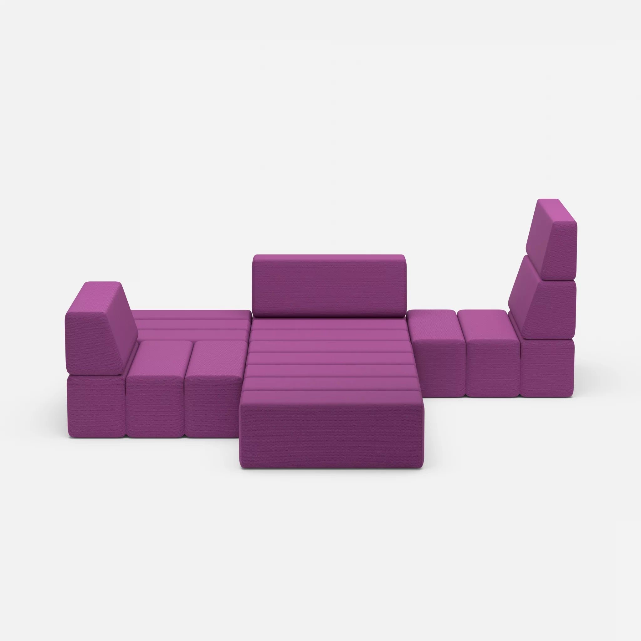 Ecksofa Bricks 3 novumviola in Violett von vorne