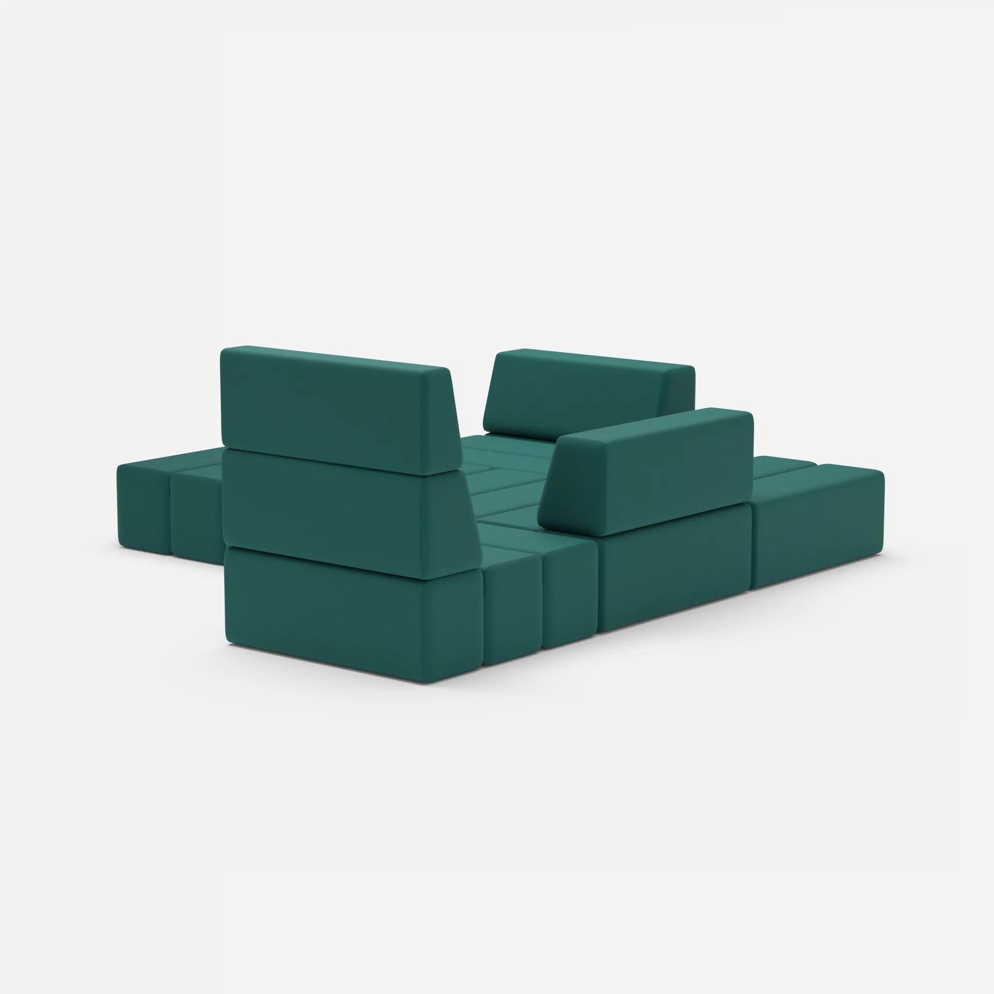 Ecksofa Bricks 3 radio6015 in Türkis von hinten