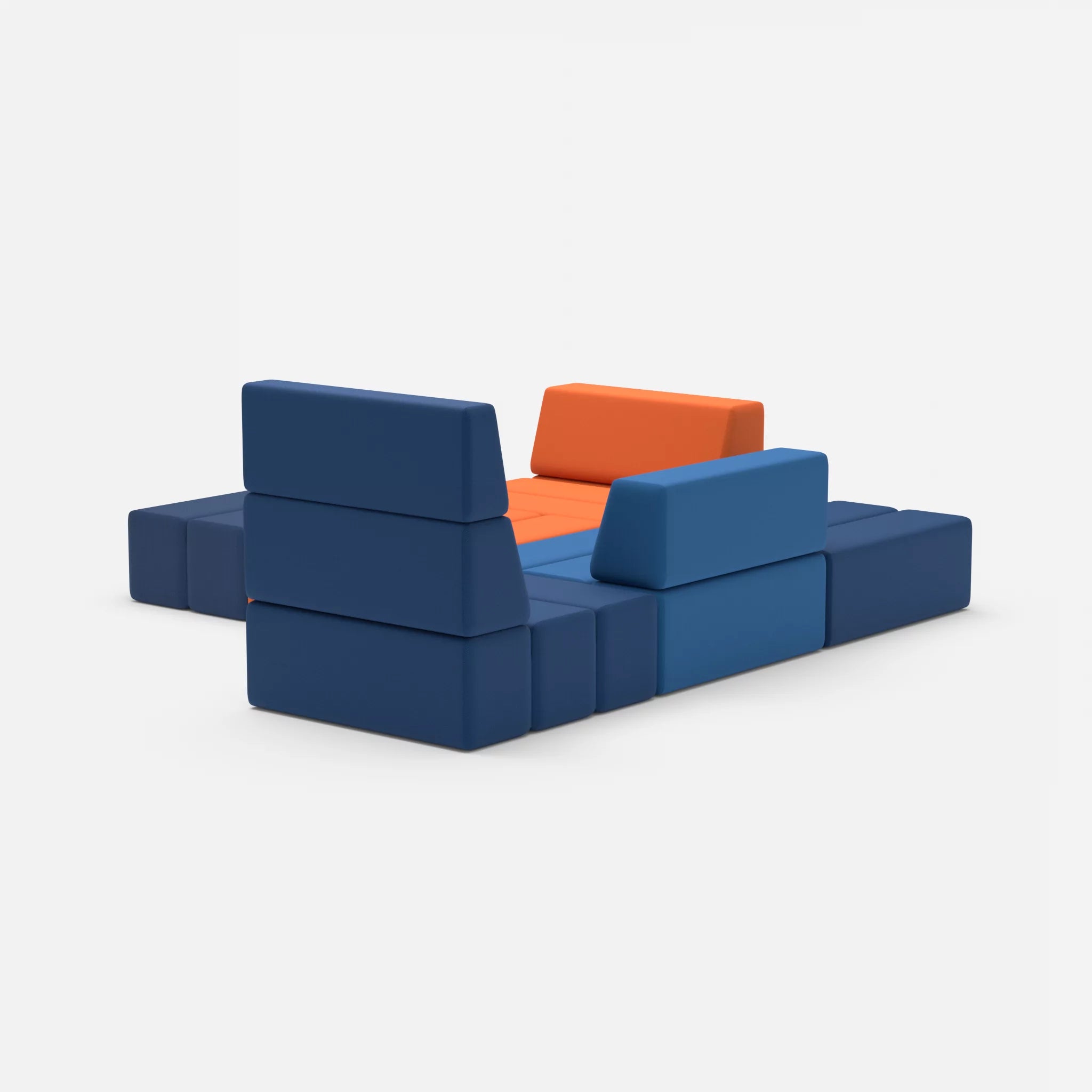 Ecksofa Bricks 3 radio6512-radio6075 in Dunkelblau und Blau von hinten