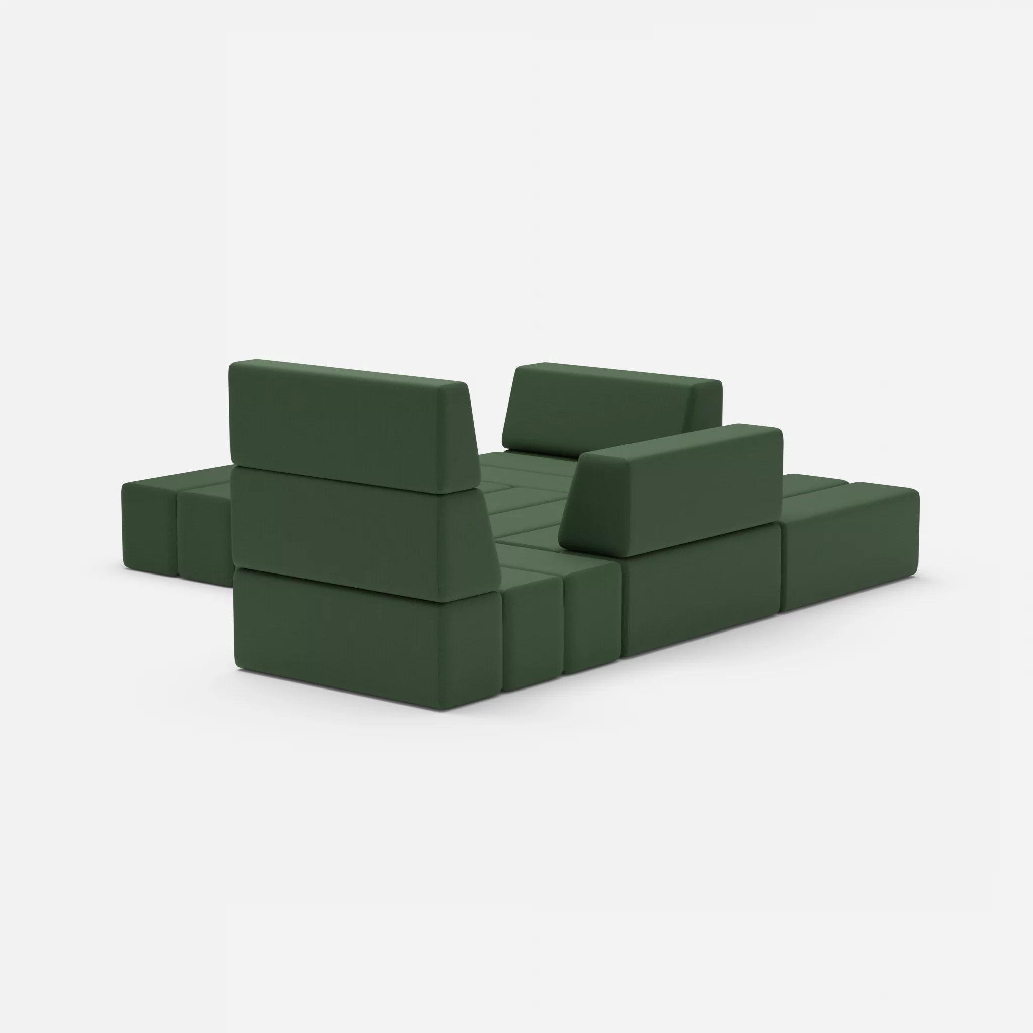 Ecksofa Bricks 3 radio7036 in Olive von hinten