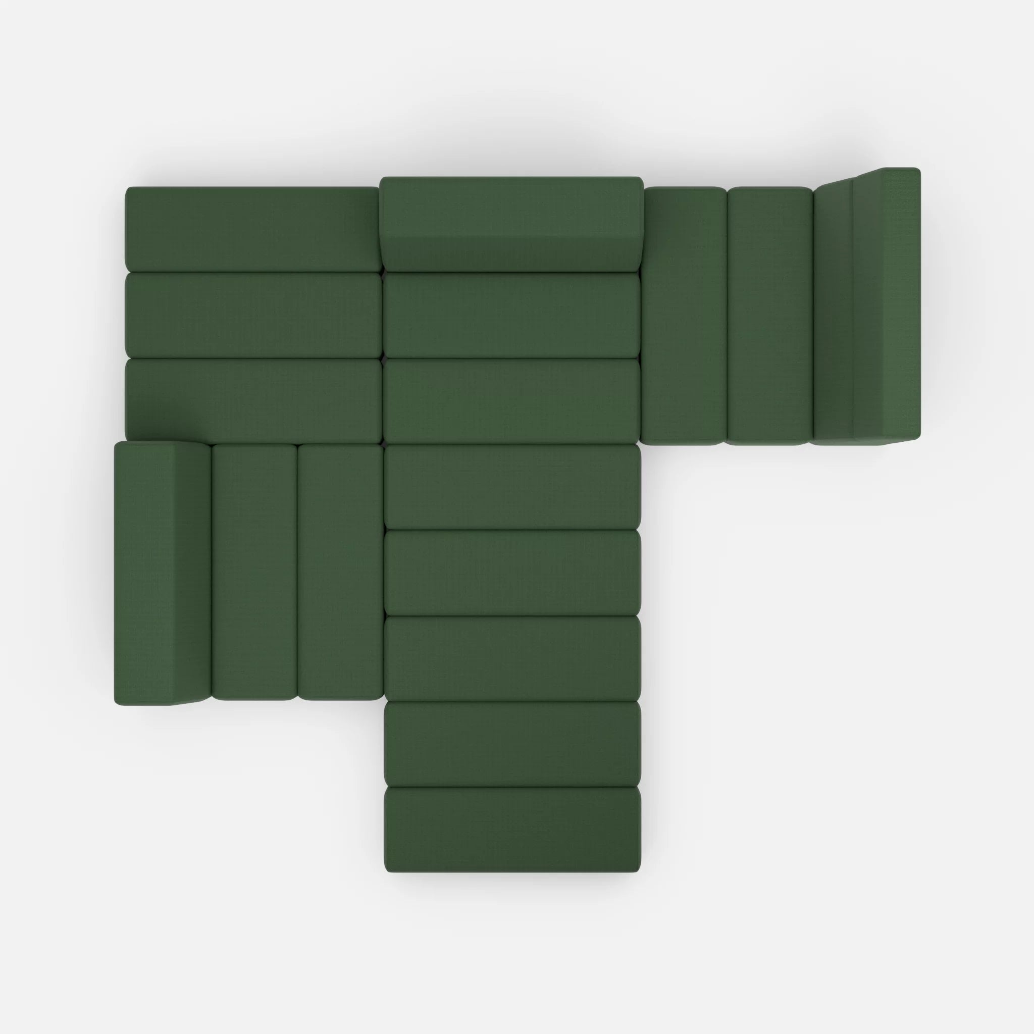 Ecksofa Bricks 3 radio7036 in Olive von oben