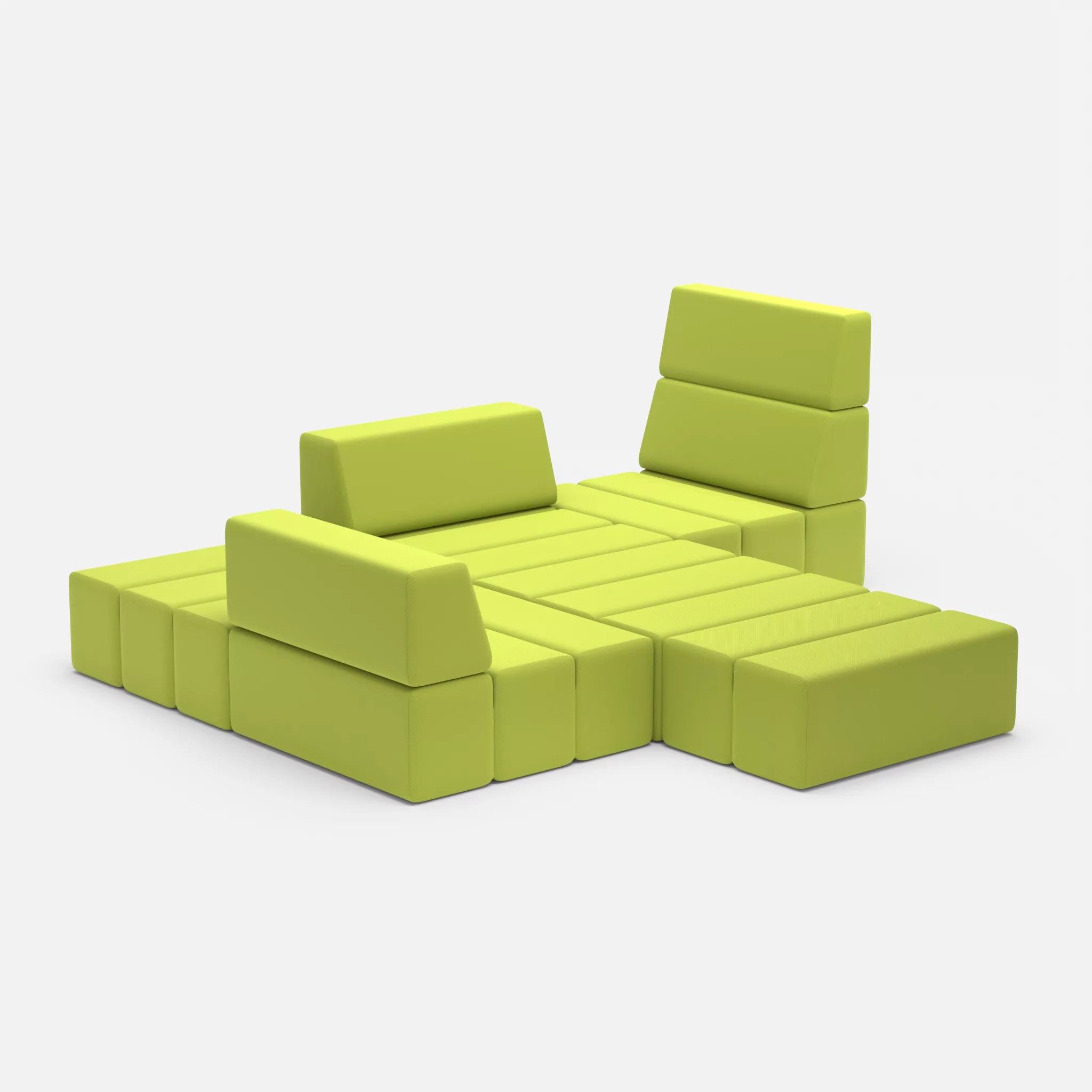 Ecksofa Bricks 3 radio7041 in Hellgrün von der Seite