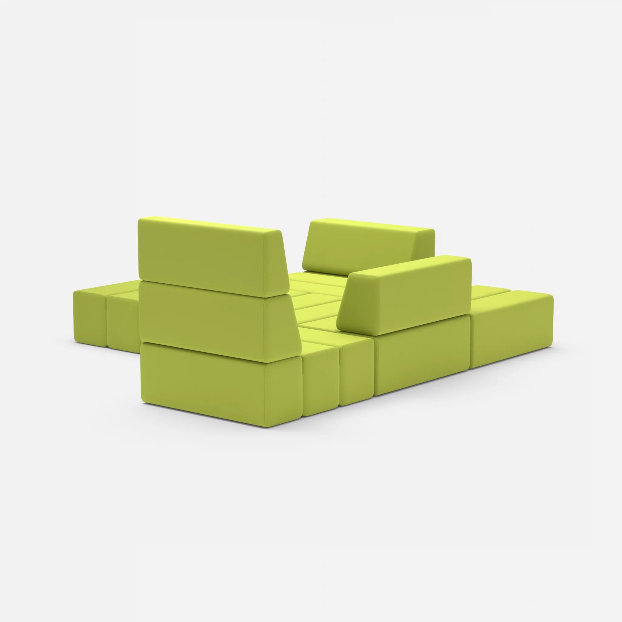 Ecksofa Bricks 3 radio7041 in Hellgrün von hinten