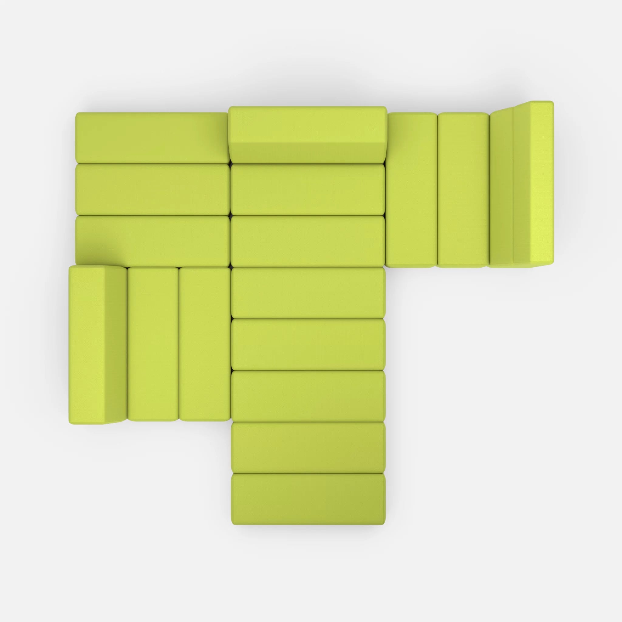 Ecksofa Bricks 3 radio7041 in Hellgrün von oben