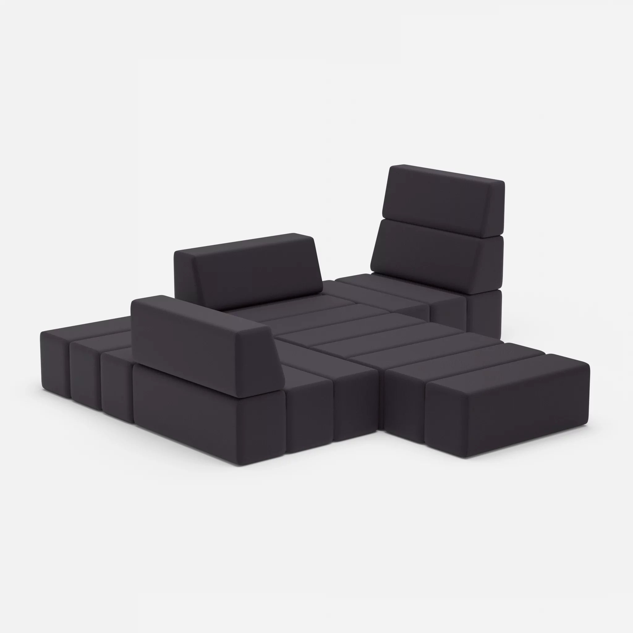 Ecksofa Bricks 3 radio8517 in Anthrazit von der Seite