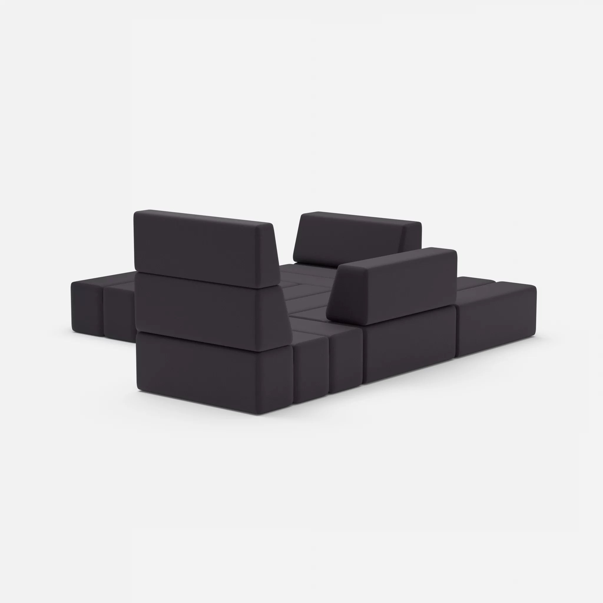Ecksofa Bricks 3 radio8517 in Anthrazit von hinten