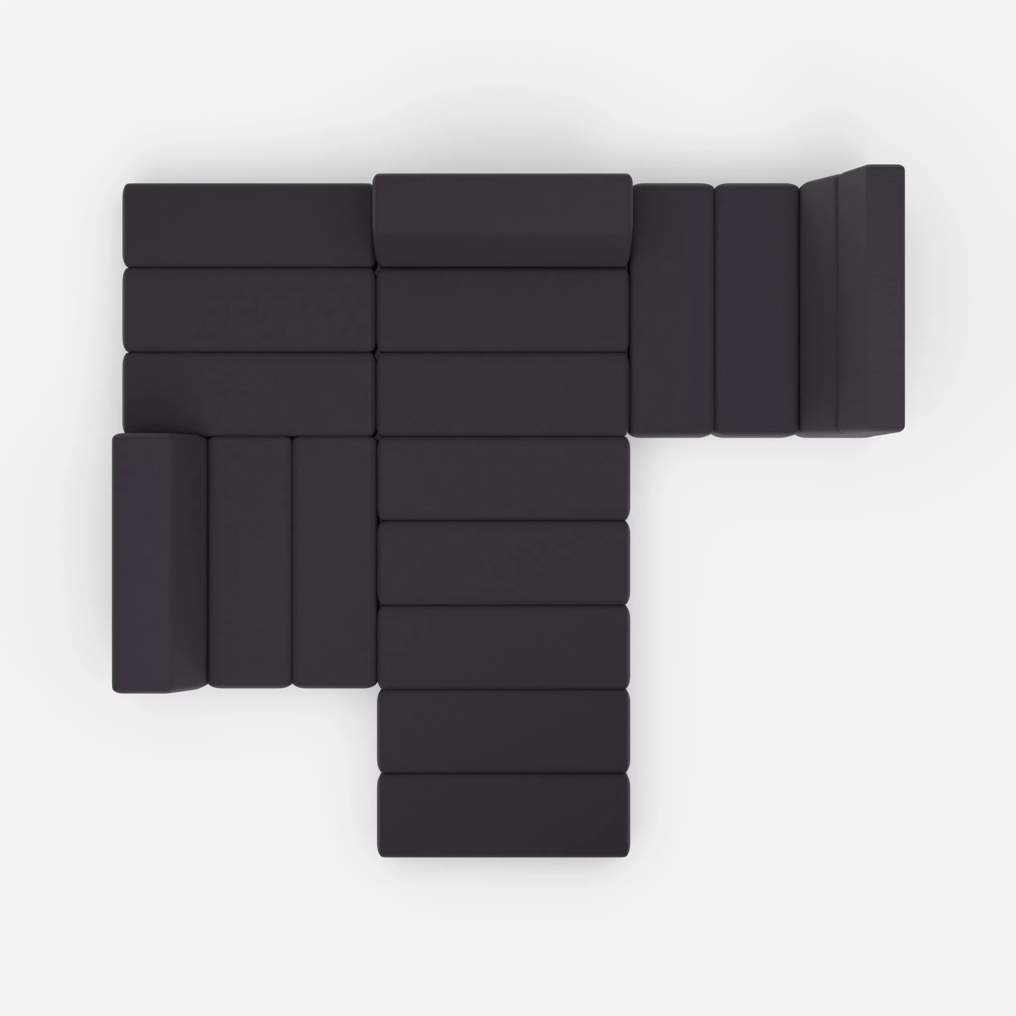 Ecksofa Bricks 3 radio8517 in Anthrazit von oben